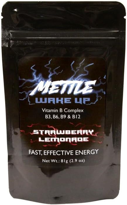 Sugar-Free Energy Drink Powder Mix - 25 Servings, 200mg Caffeine - Strawberry Lemonade Flavor by Mettle