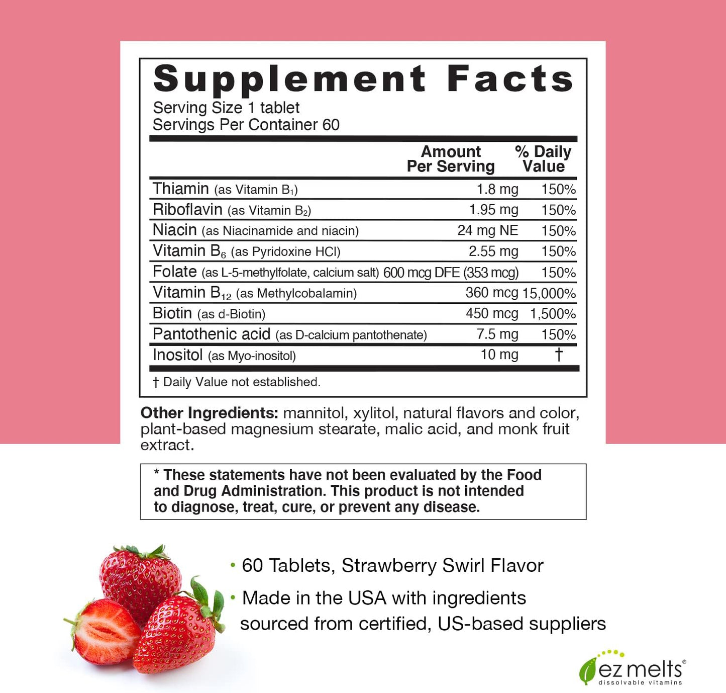 Sugar-Free Essential Energy Bundle by EZ Melts - 1-3 Month Supply for Easy Consumption