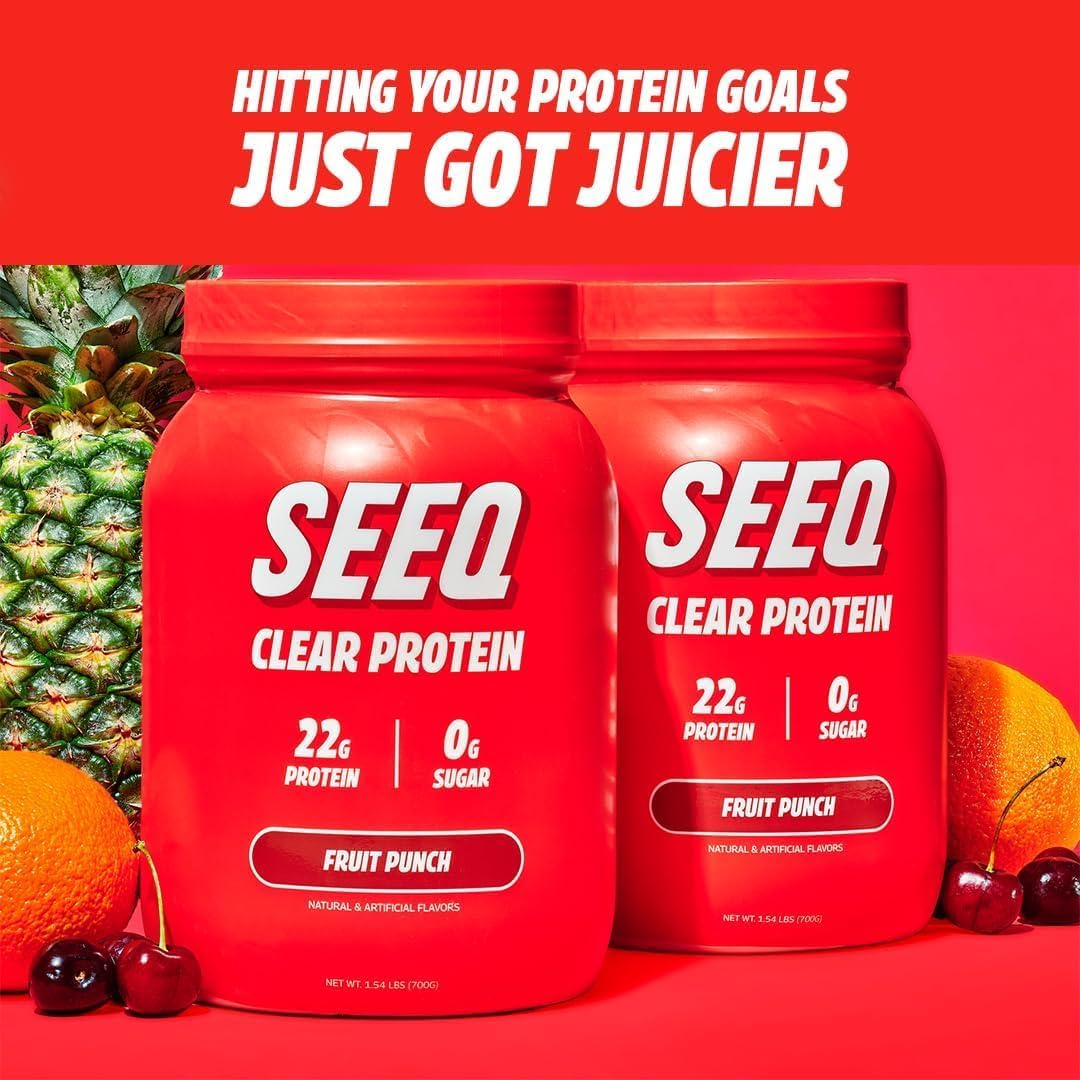Sugar-Free Fruit Punch Clear Whey Isolate Protein Powder - 25 Servings, 22g Protein Per Serving - Keto-Friendly, Soy-Free Juice-Like Protein