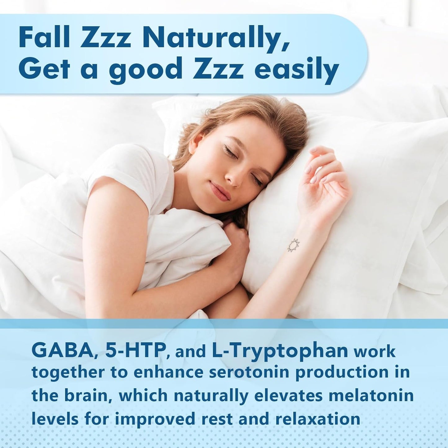 Sugar-Free GABA Gummies with L-Theanine & 5-HTP - Natural Calm & Sleep Support for Adults & Kids - 120 Count