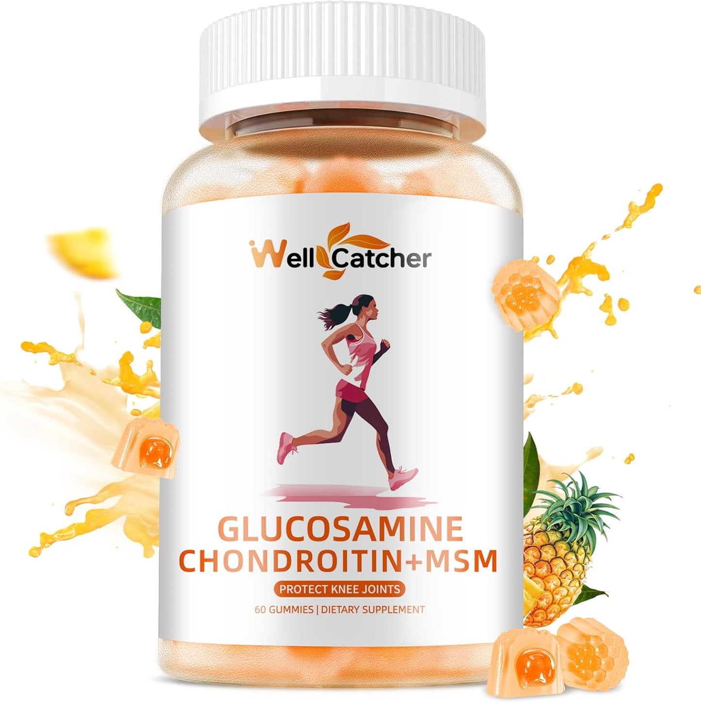 Sugar-Free Glucosamine Chondroitin Gummies with MSM for Joint Support - Elderberry Supplement for Adults - Pineapple Flavor - BoostGo Australia