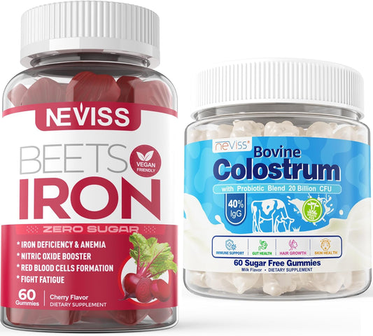 Sugar-Free Grass Fed Colostrum Gummies with Gentle Iron - NEVISS