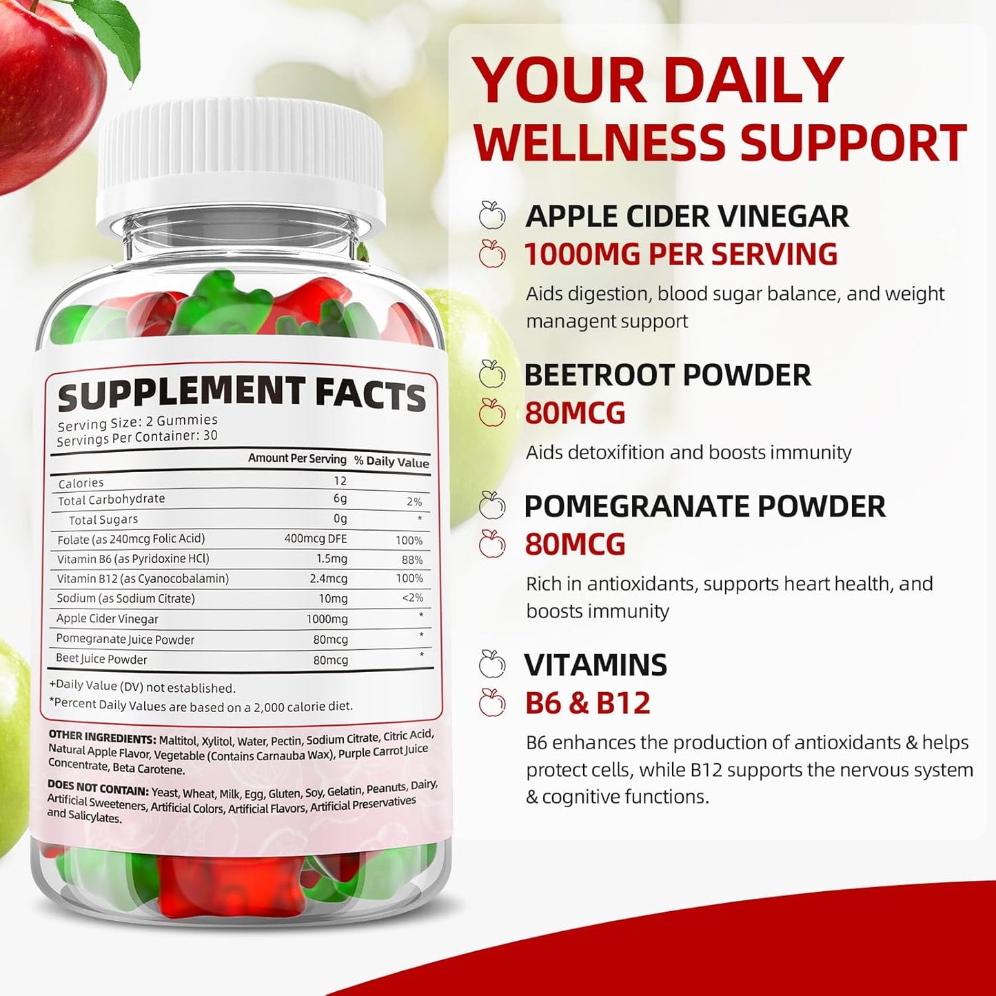 Sugar-Free GrnLife Keto ACV Gummies, 1000MG Apple Cider Vinegar Supplement, Metabolism Support for Men and Women, Made in USA, 120 Count