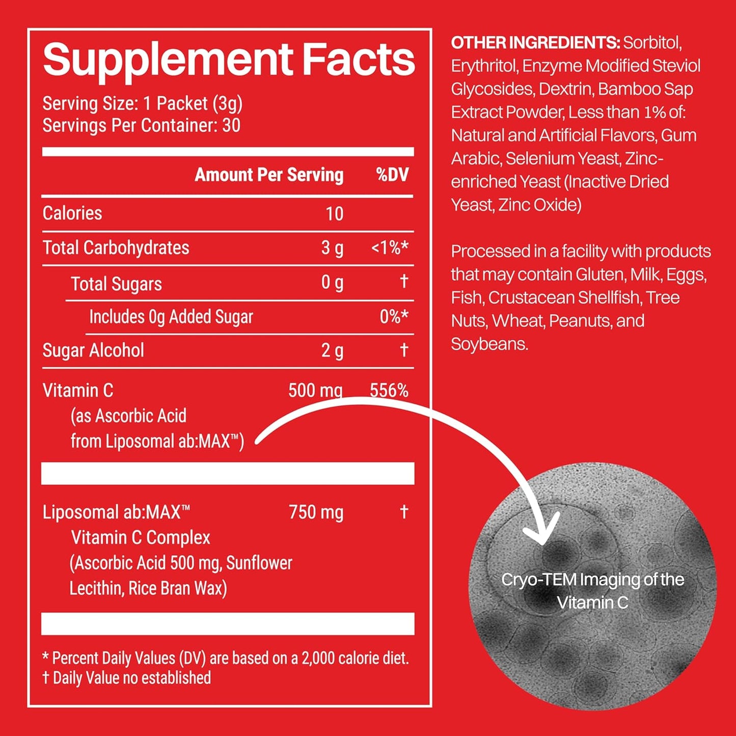 Sugar-Free Haroutine Liposomal Vitamin C Powder 500mg Packets - Immune Support & Antioxidant Supplement for Adults - Tropical Fruit Flavor - 30 Packets