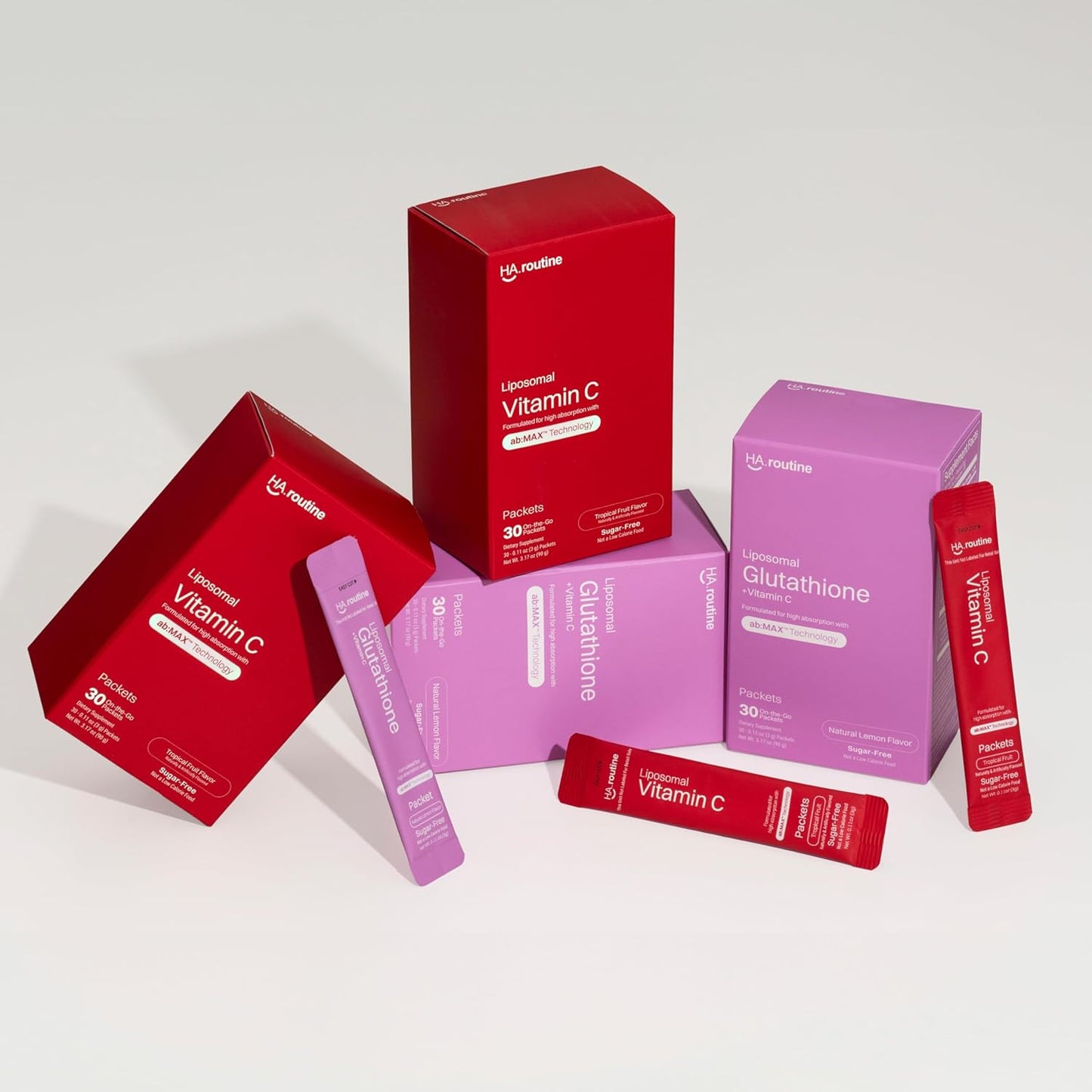 Sugar-Free Haroutine Liposomal Vitamin C Powder 500mg Packets - Immune Support & Antioxidant Supplement for Adults - Tropical Fruit Flavor - 30 Packets