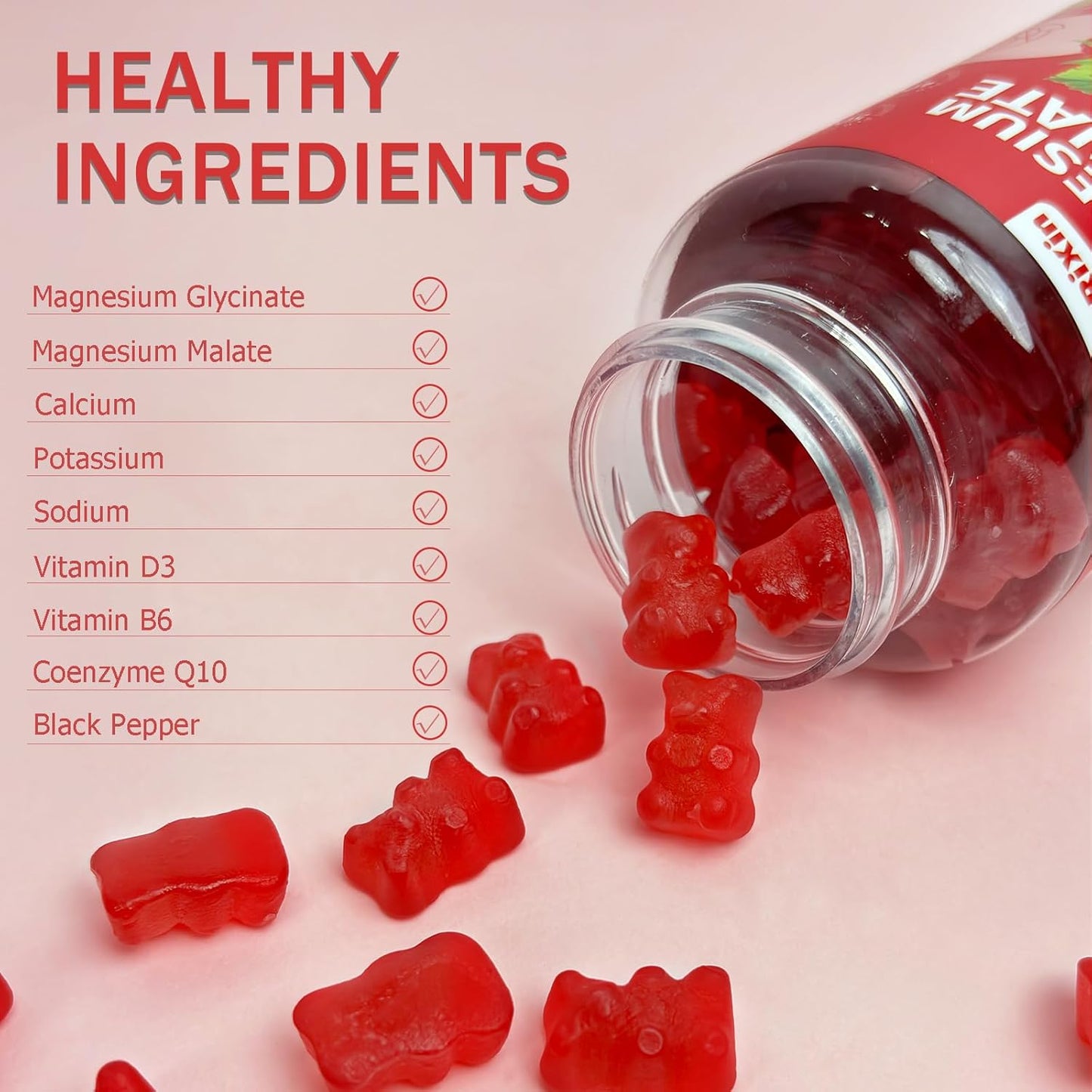 Sugar-Free KangRiXin Magnesium Glycinate Gummies - High Absorption Supplements for Adults & Kids - Gelatin-Free Magnesium Malate - 120 Count