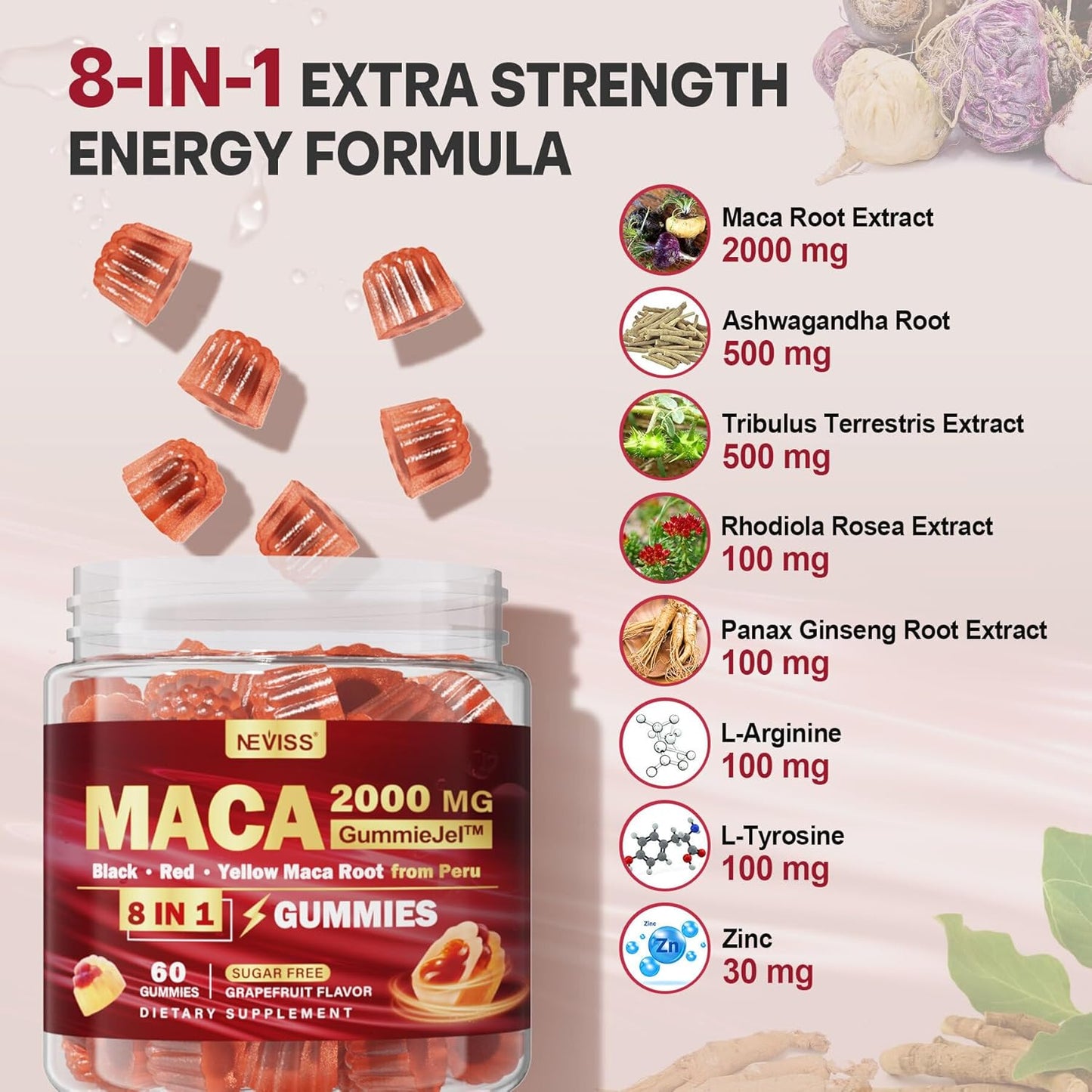 Sugar Free Maca Root and Myo-Inositol Gummies Combo Pack - 1 Pack Maca Root + 2 Pack Myo-Inositol & D-Chiro Inositol Gummies