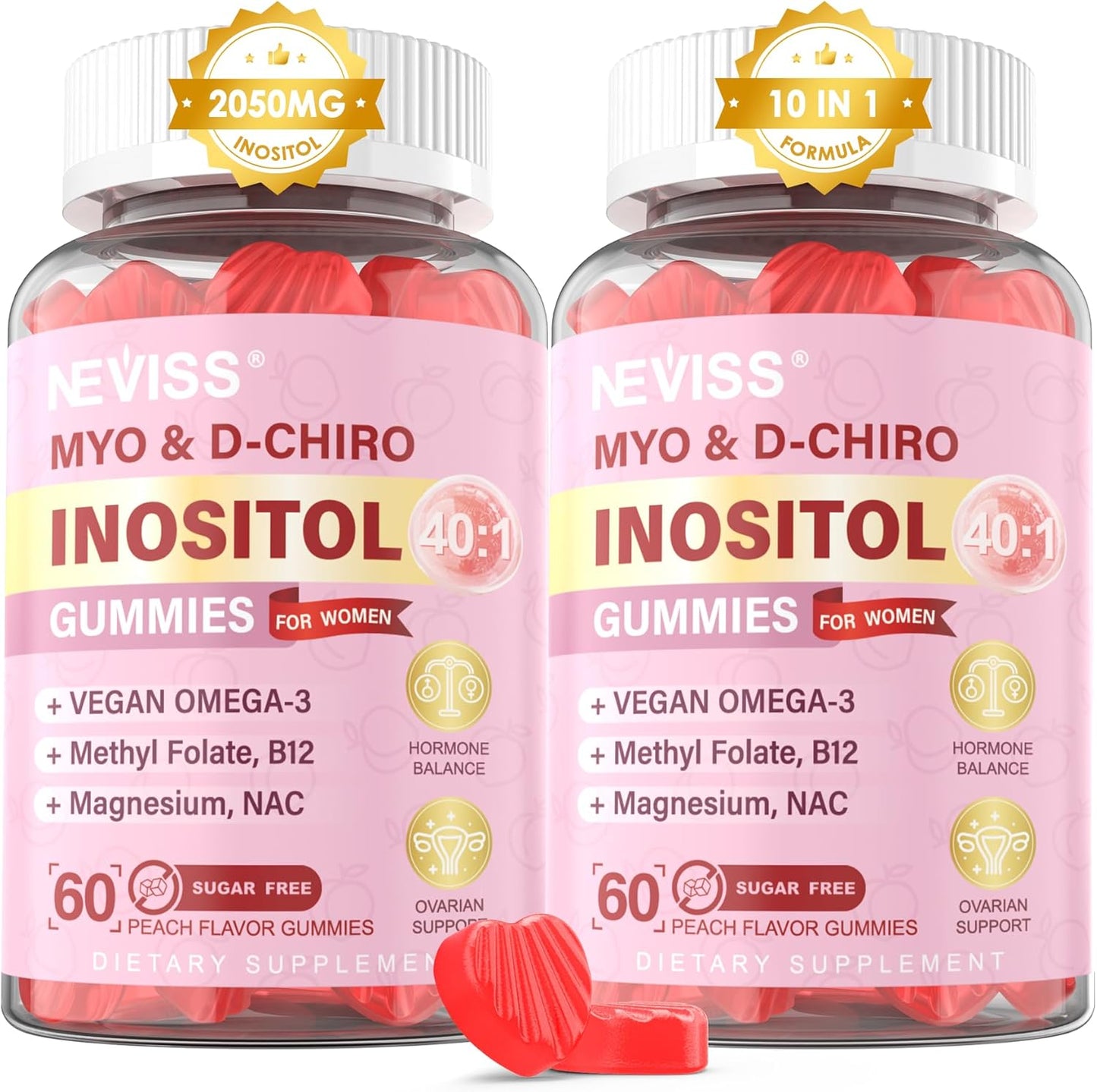 Sugar Free Maca Root and Myo-Inositol Gummies Combo Pack - 1 Pack Maca Root + 2 Pack Myo-Inositol & D-Chiro Inositol Gummies