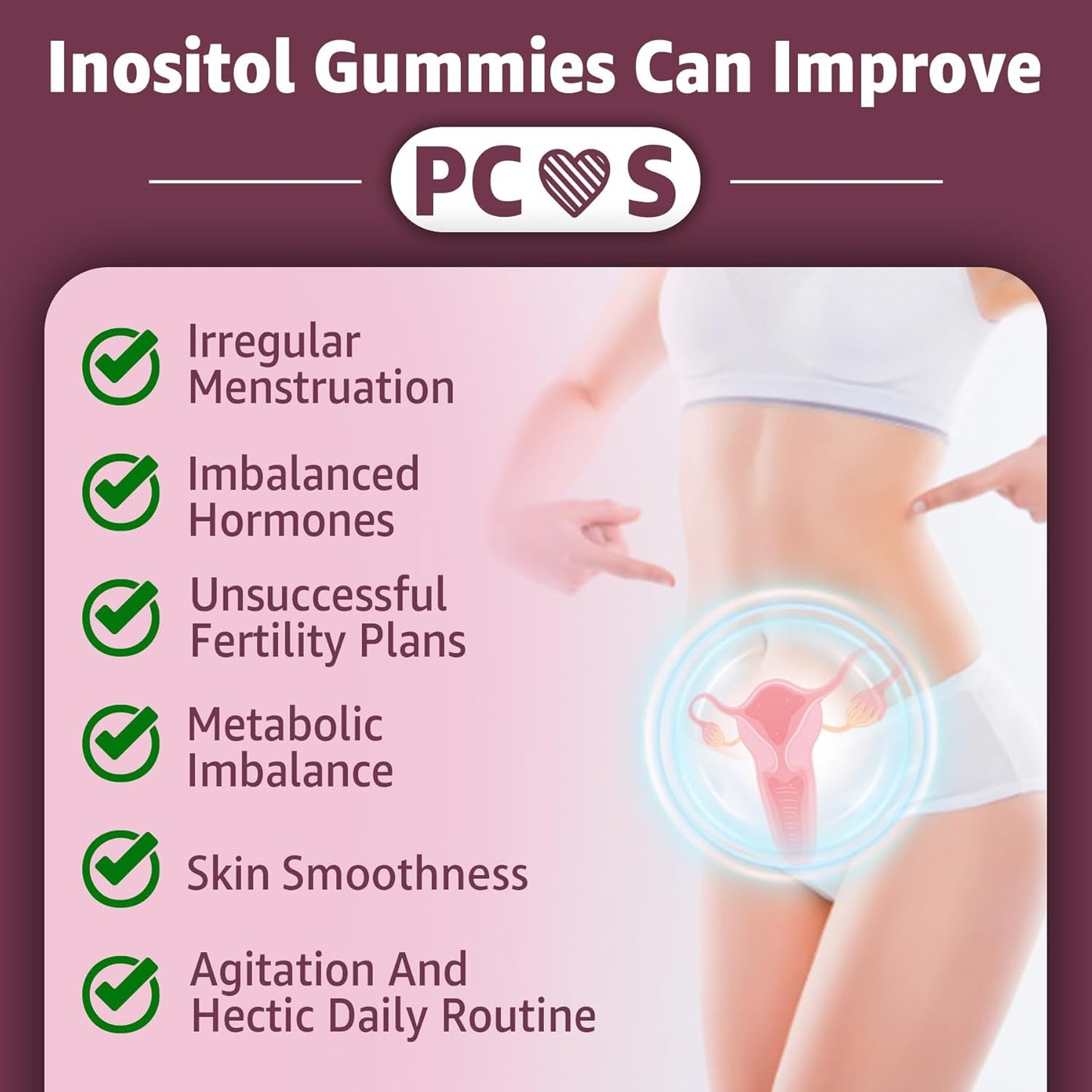 Sugar Free Maca Root and Myo-Inositol Gummies Combo Pack - 1 Pack Maca Root + 2 Pack Myo-Inositol & D-Chiro Inositol Gummies