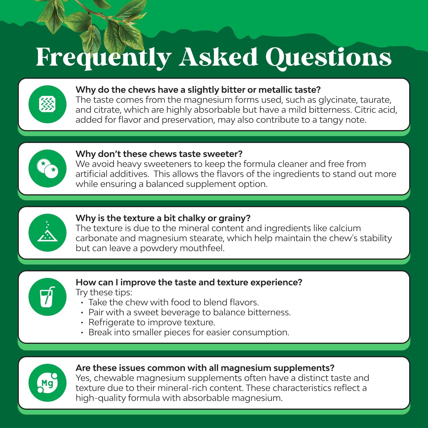 Sugar-Free Magnesium Glycinate Chewables with Vitamins D3, B6, & C - Vegetarian Formula for Adults & Kids - Non-GMO & No Artificial Flavors - 60 Day Supply