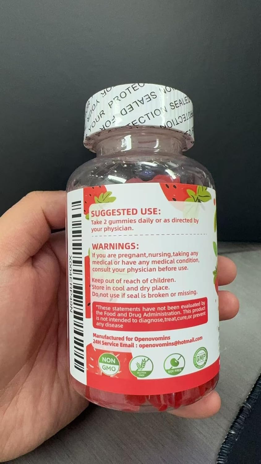 Sugar-Free Magnesium Glycinate Gummies 2500mg with Vitamin D, B6, CoQ10 - Calm Mood & Sleep Support - 90 Strawberry Gummies