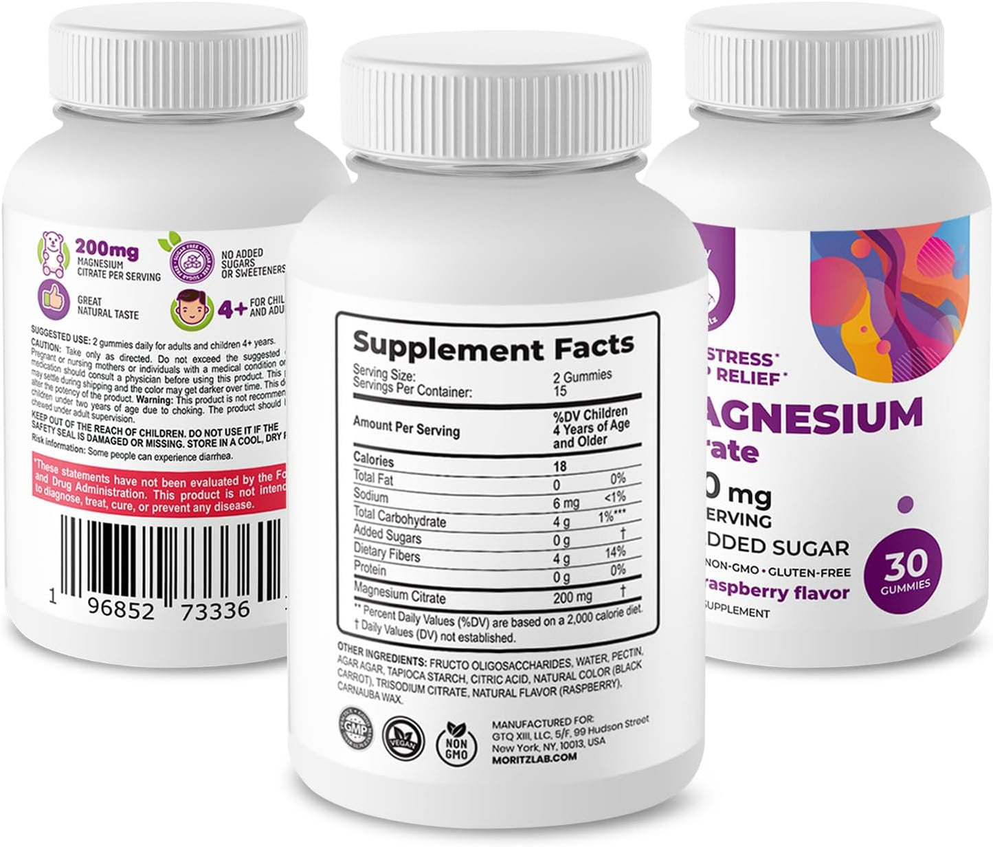 Sugar-Free Magnesium Gummy Bundle for Adults and Kids - Dr. Moritz Calm Magnesium Gummies (200mg, 30 Count) and Kids Magnesium Gummies (120 Count, 2 Pack) - BoostGo Australia