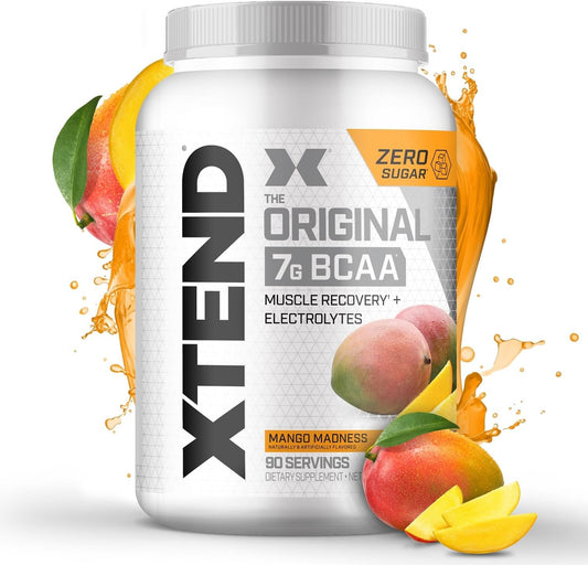 Sugar-Free Mango Madness BCAA Powder for Post-Workout Muscle Recovery - 90 Servings