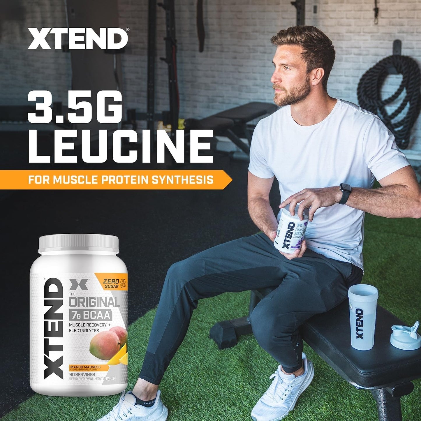 Sugar-Free Mango Madness BCAA Powder for Post-Workout Muscle Recovery - 90 Servings
