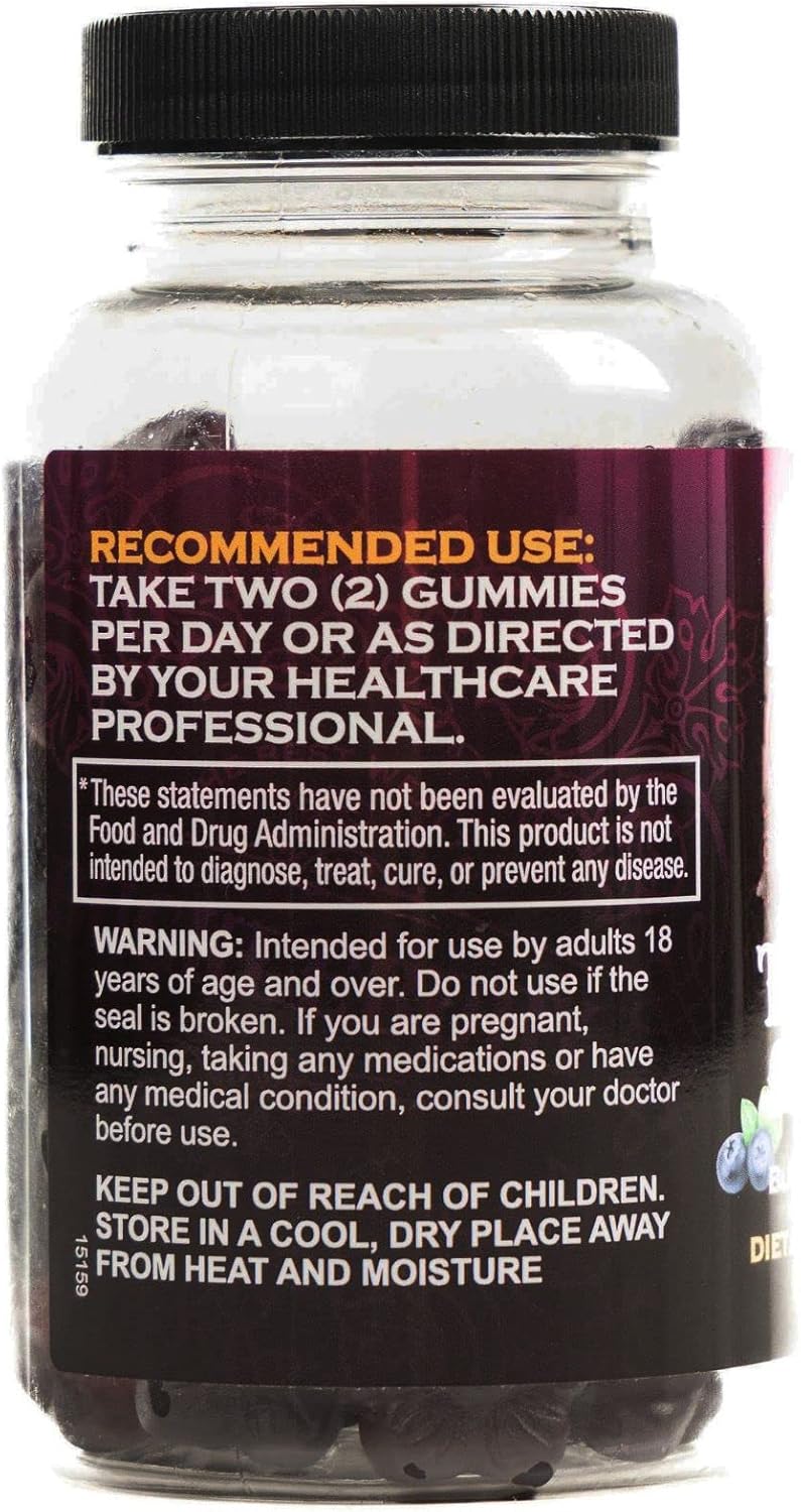 Sugar-Free Milk Thistle Gummies 1,000mg for Healthy Liver Detox - Blueberry Flavor, Vegan, Non-GMO, Gluten-Free - 60 Gummies