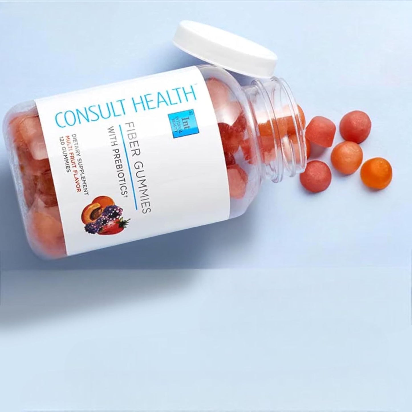 Sugar Free Multi Fruit Flavored Fiber Gummies - 6g Prebiotic Plant-Based Fiber Blend - 120 Count by Consult Health