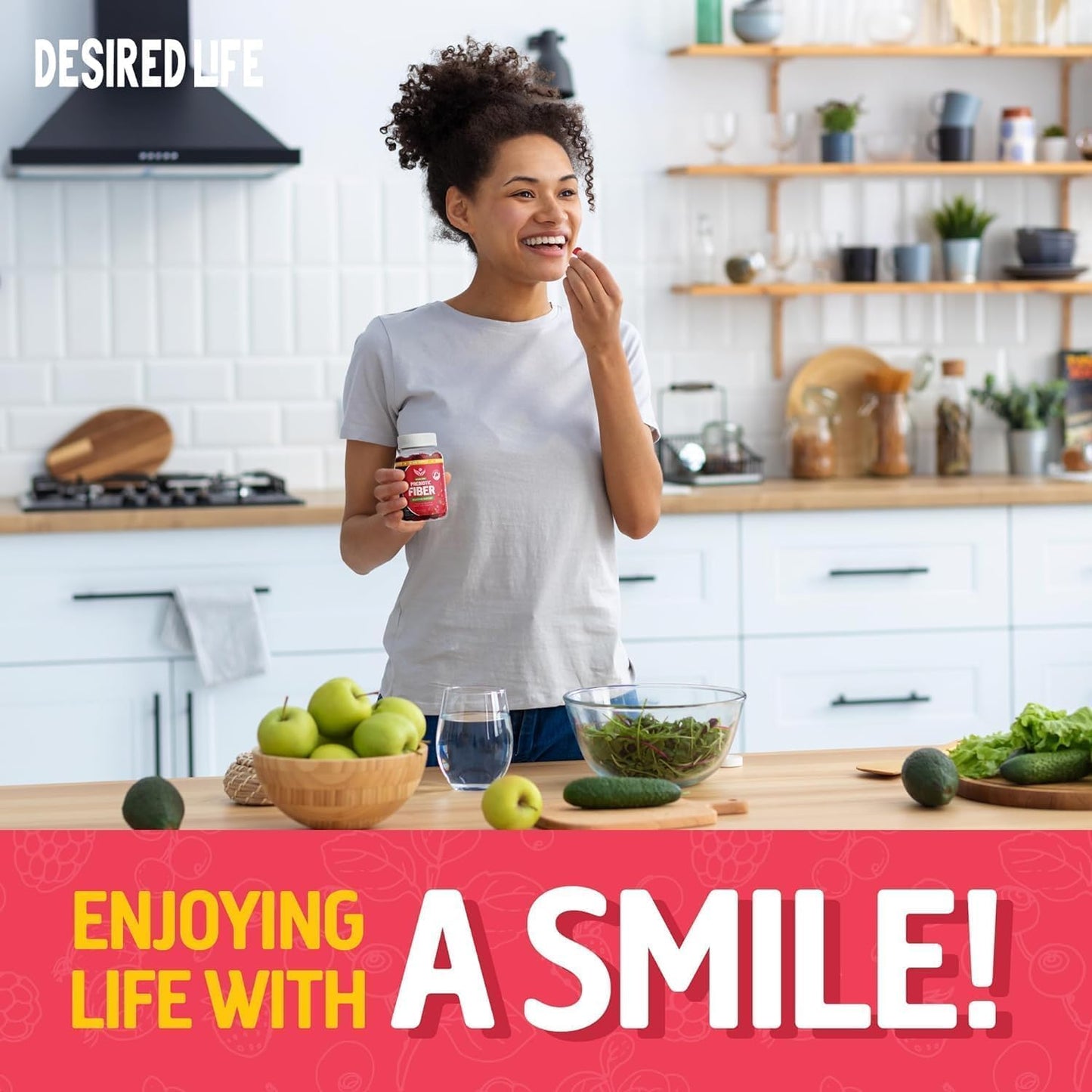 Sugar Free Prebiotic Fiber Gummies - Mixed Berry Flavored Plant Supplement for Adults & Kids - Promotes Digestive Health & Regularity - 60 Count Pack