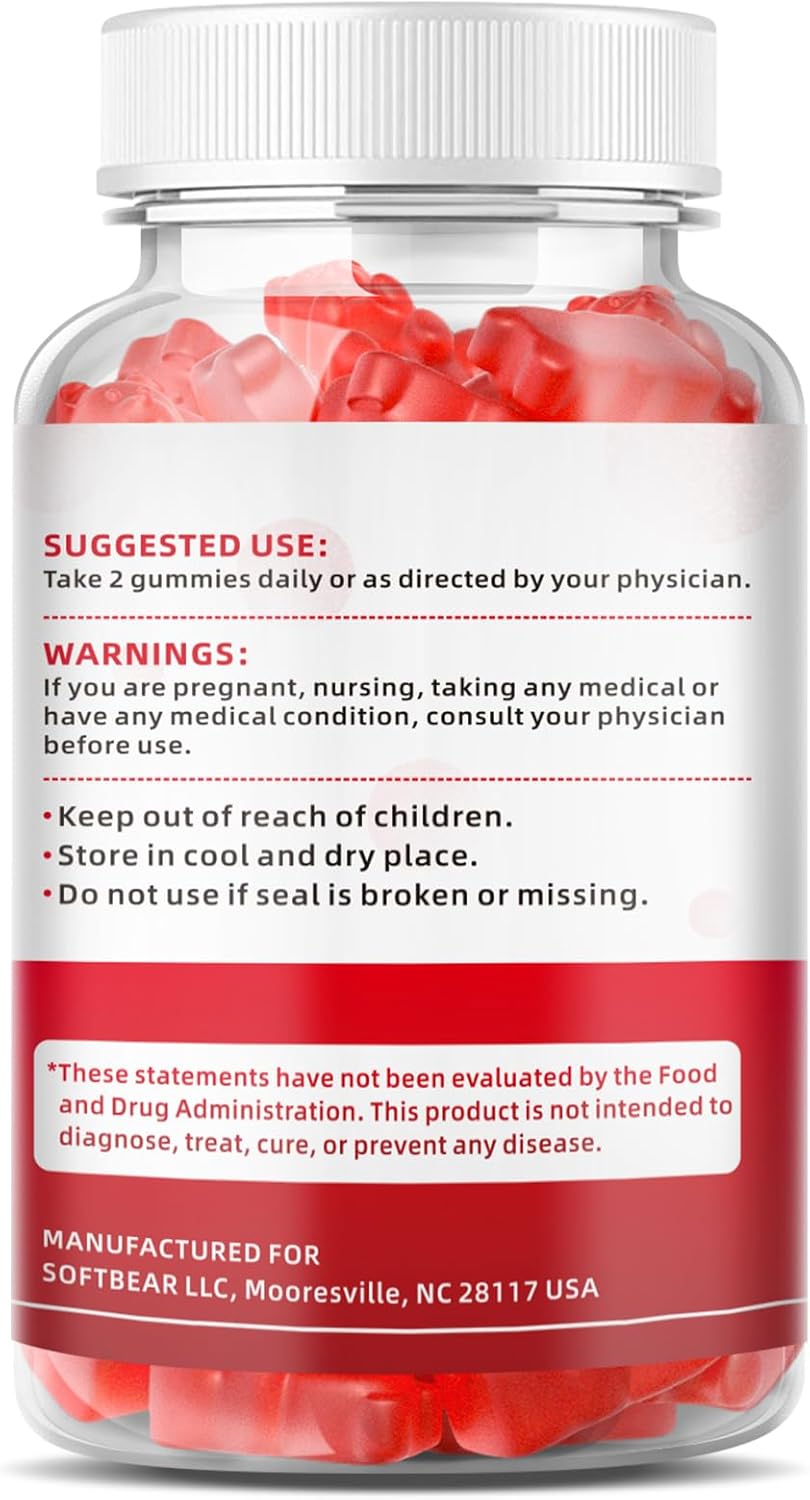 Sugar-Free Raspberry Flavored Creatine Monohydrate Gummies for Muscle Growth - 120 Count