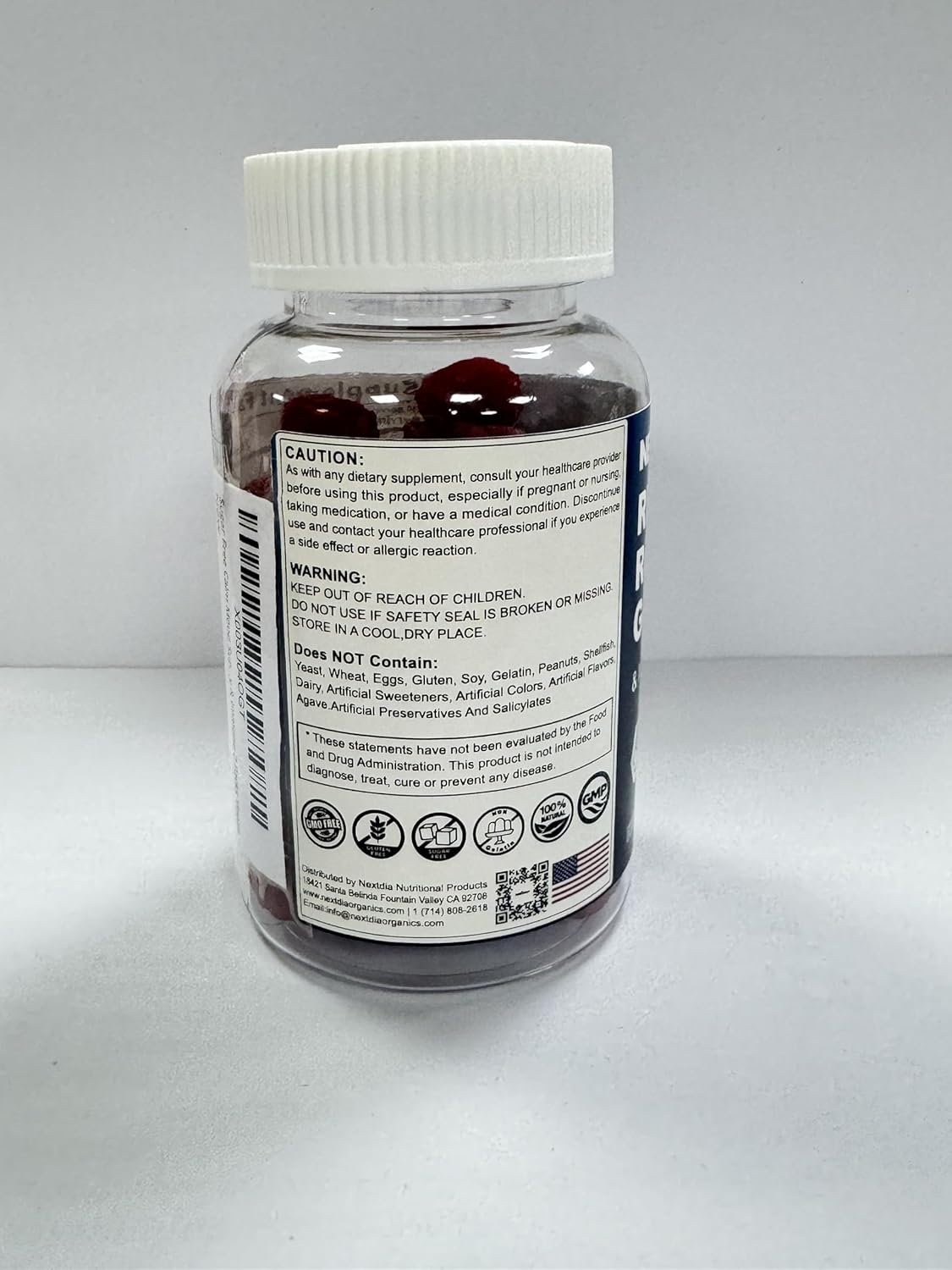 Sugar Free Rhodiola Rosea Gummies with Magnesium and Ashwagandha - 500mg Supplement by Nextdia