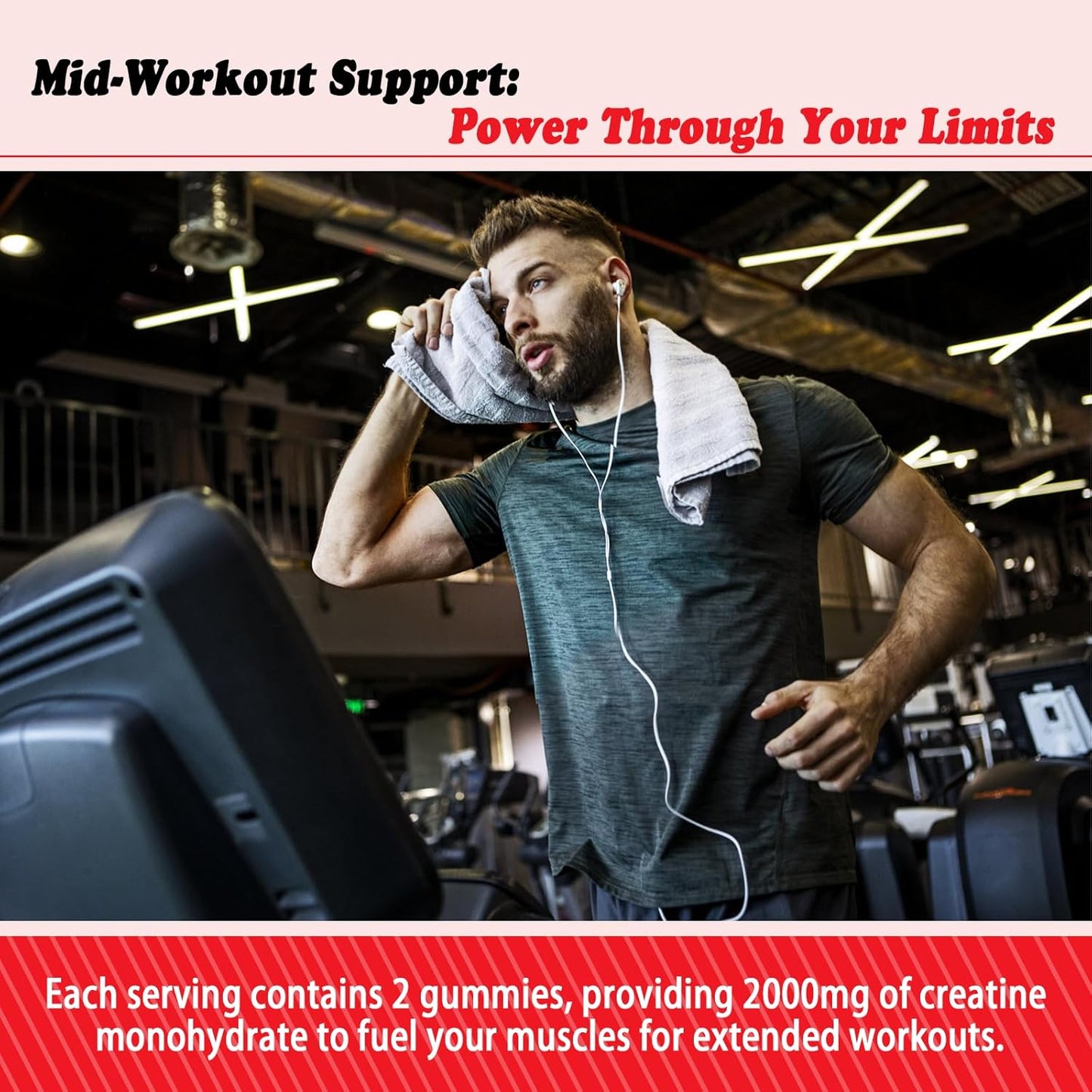 Sugar-Free Vegan Civavo Creatine Monohydrate Gummies - Enhance Strength & Muscle Growth - Strawberry Flavor - Men & Women - BoostGo Australia