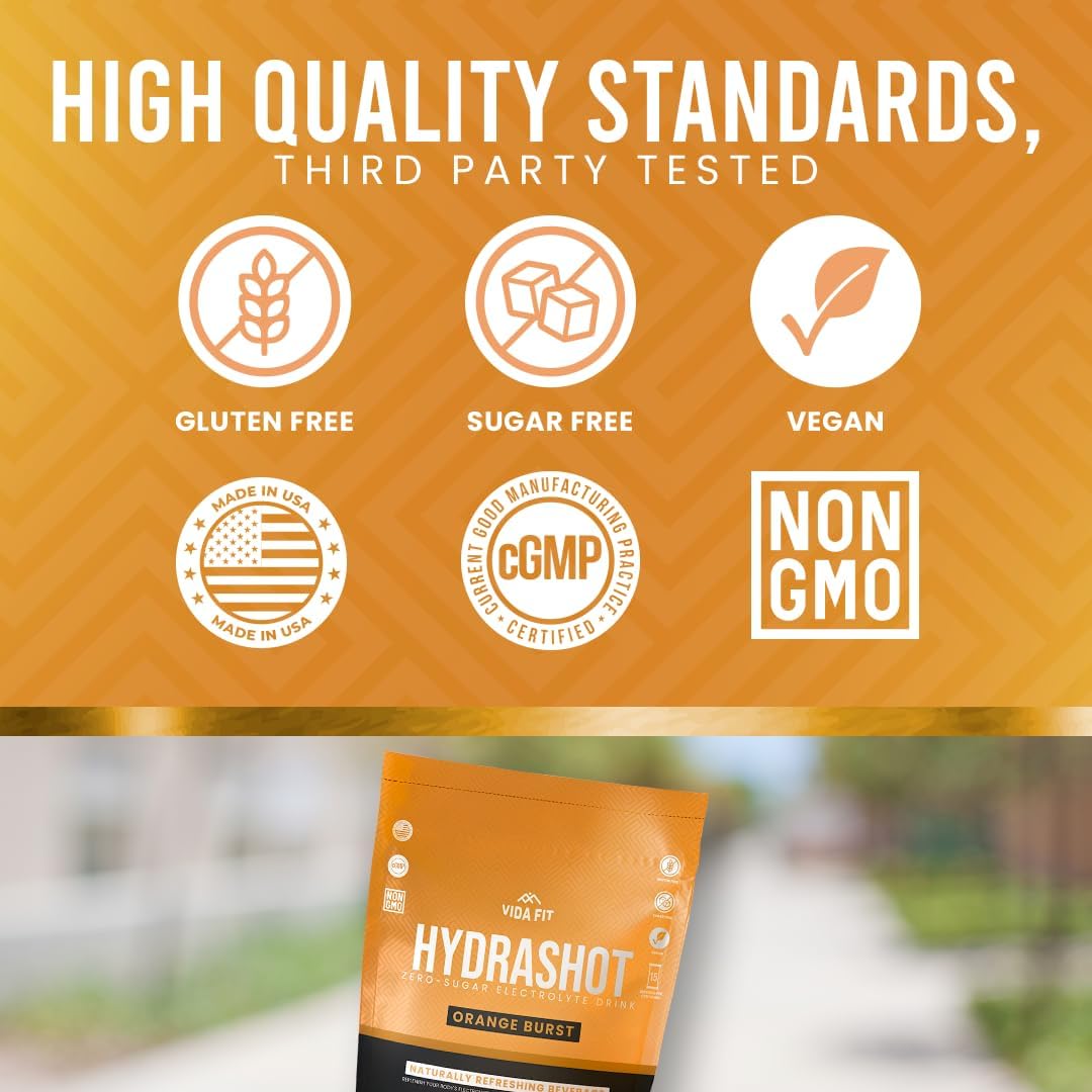 Sugar-Free Vegan Creatine & Electrolyte Bundle for Endurance & Recovery - Vida Fit Hydration & Performance Kit (150g Micronized Creatine Monohydrate + Hydrashot Orange Electrolyte Hydration Powder)