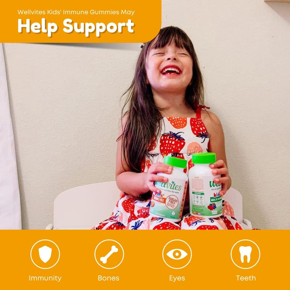 Sugar-Free Vegan Kids Multivitamin Gummies with Vitamin C for Immune Support - Non-GMO, No Artificial Sweeteners - 60 Count Bundle