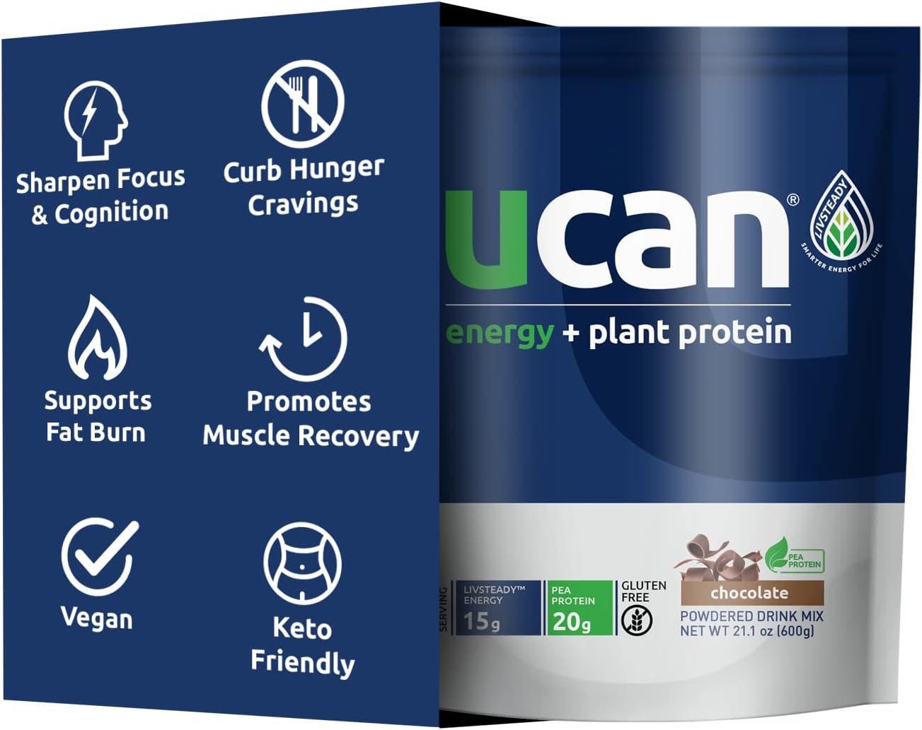 Sugar-Free Vegan Pineapple Edge Energy Gel & Chocolate Plant Protein - Ideal for Running, Training, Fitness, Cycling, Crossfit | Keto Friendly Supplement