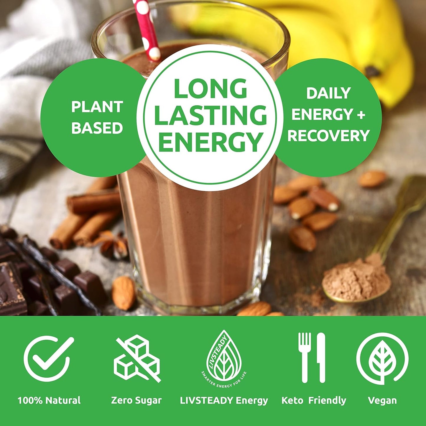 Sugar-Free Vegan Pineapple Edge Energy Gel & Chocolate Plant Protein - Ideal for Running, Training, Fitness, Cycling, Crossfit | Keto Friendly Supplement