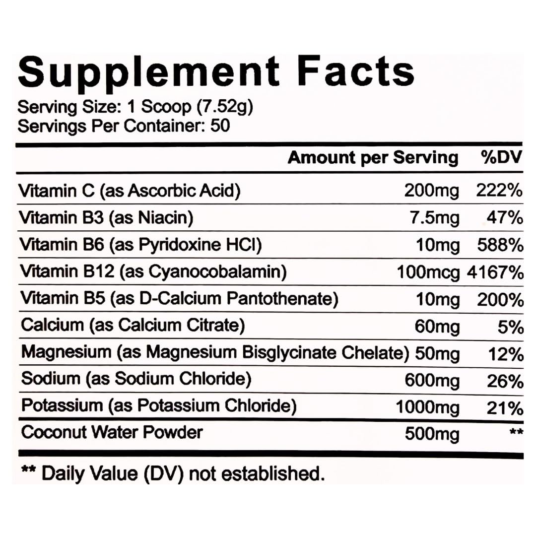 Sugar-Free Watermelon Flavored Electrolyte Powder Drink for Hydration and Recovery - 50 Servings