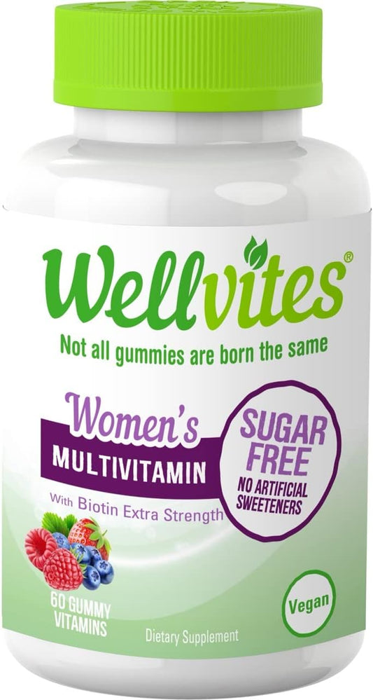 Sugar-Free Women's Multivitamin Gummies with Biotin - Vegan, Non-GMO, Gluten-Free - Vitamin A, B6, B12 - 60 Count