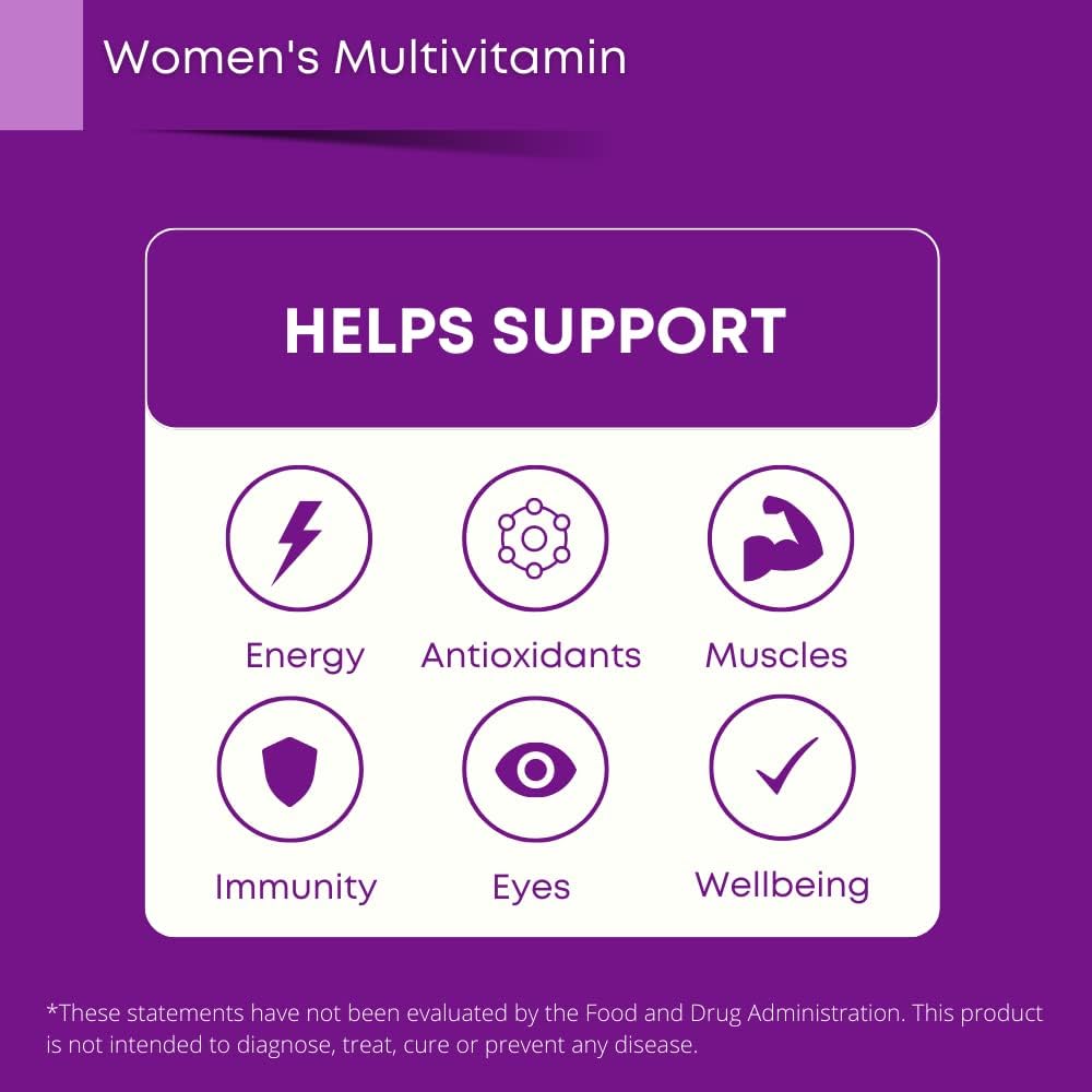 Sugar-Free Women's Multivitamin Gummies with Biotin - Vegan, Non-GMO, Gluten-Free - Vitamin A, B6, B12 - 60 Count
