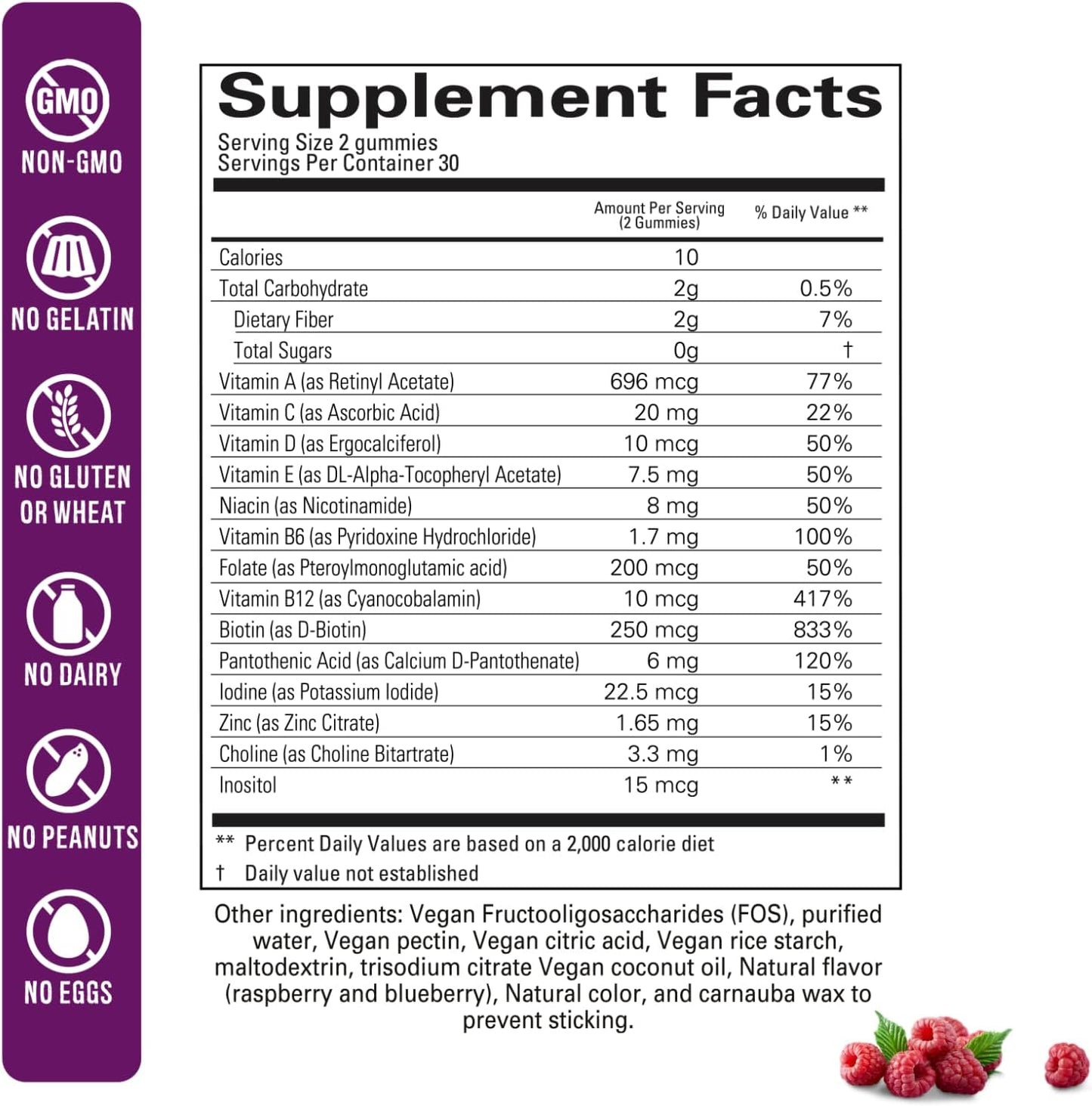 Sugar-Free Women's Multivitamin Gummies with Biotin - Vegan, Non-GMO, Gluten-Free - Vitamin A, B6, B12 - 60 Count