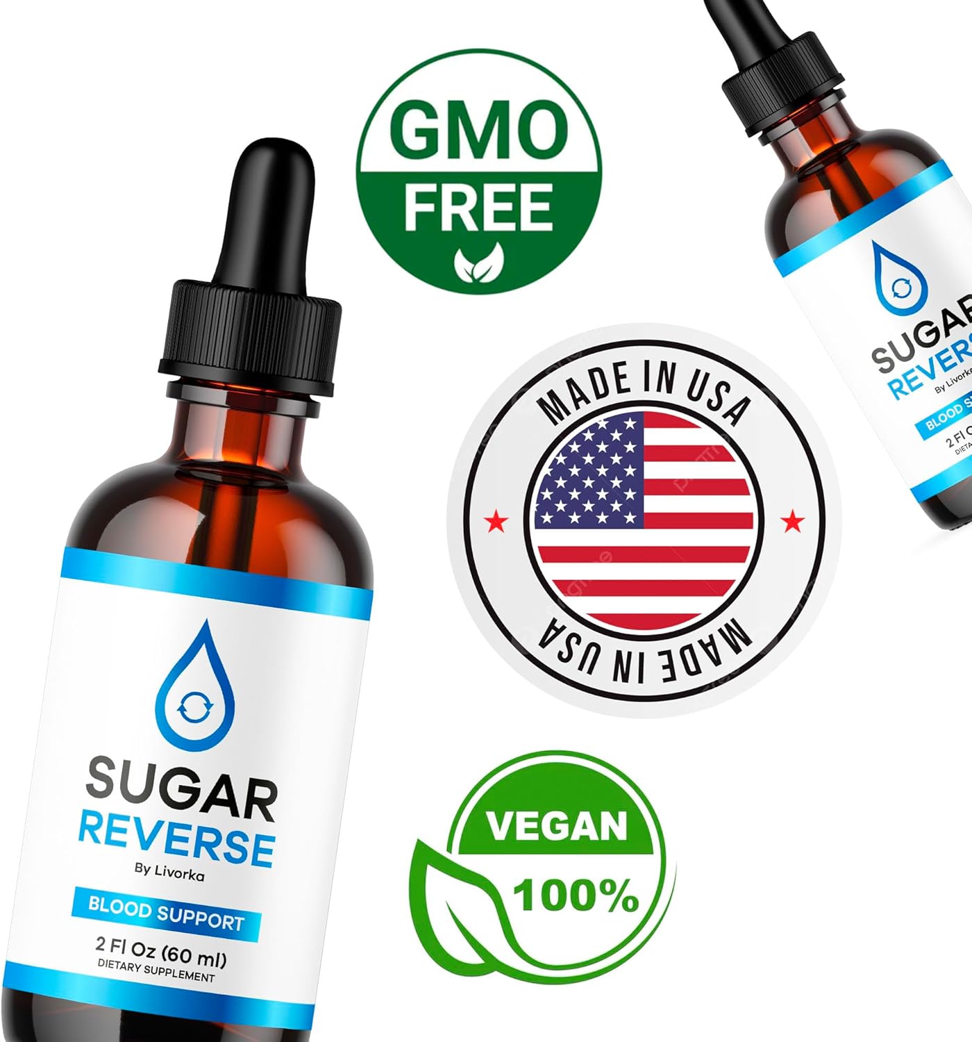 Sugar Reverse Drops Liquid Supplement - Advanced Formula for Sugar Reversal - 1-Month Supply