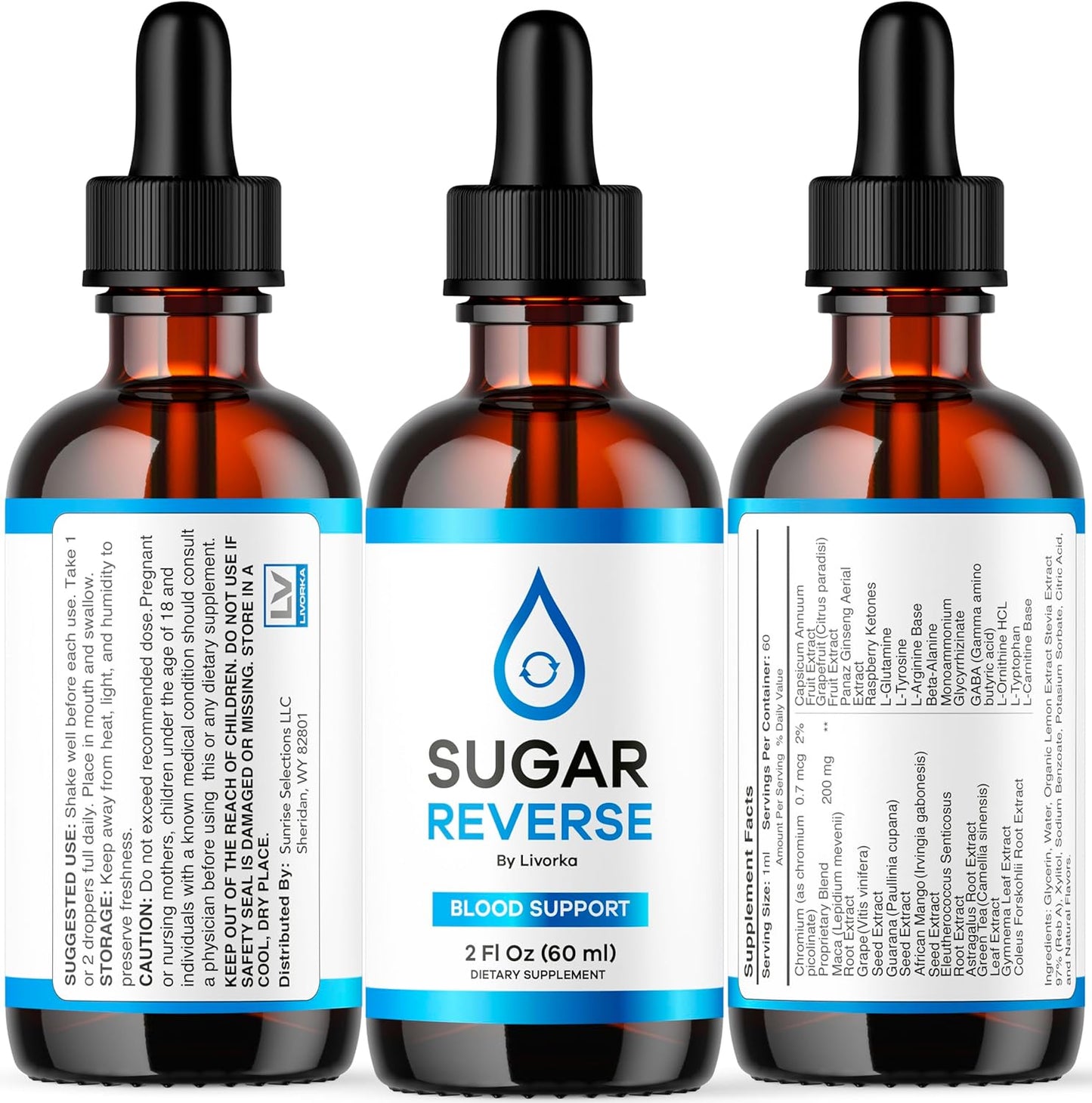 Sugar Reverse Drops Liquid Supplement - Advanced Formula for Sugar Reversal - 1-Month Supply