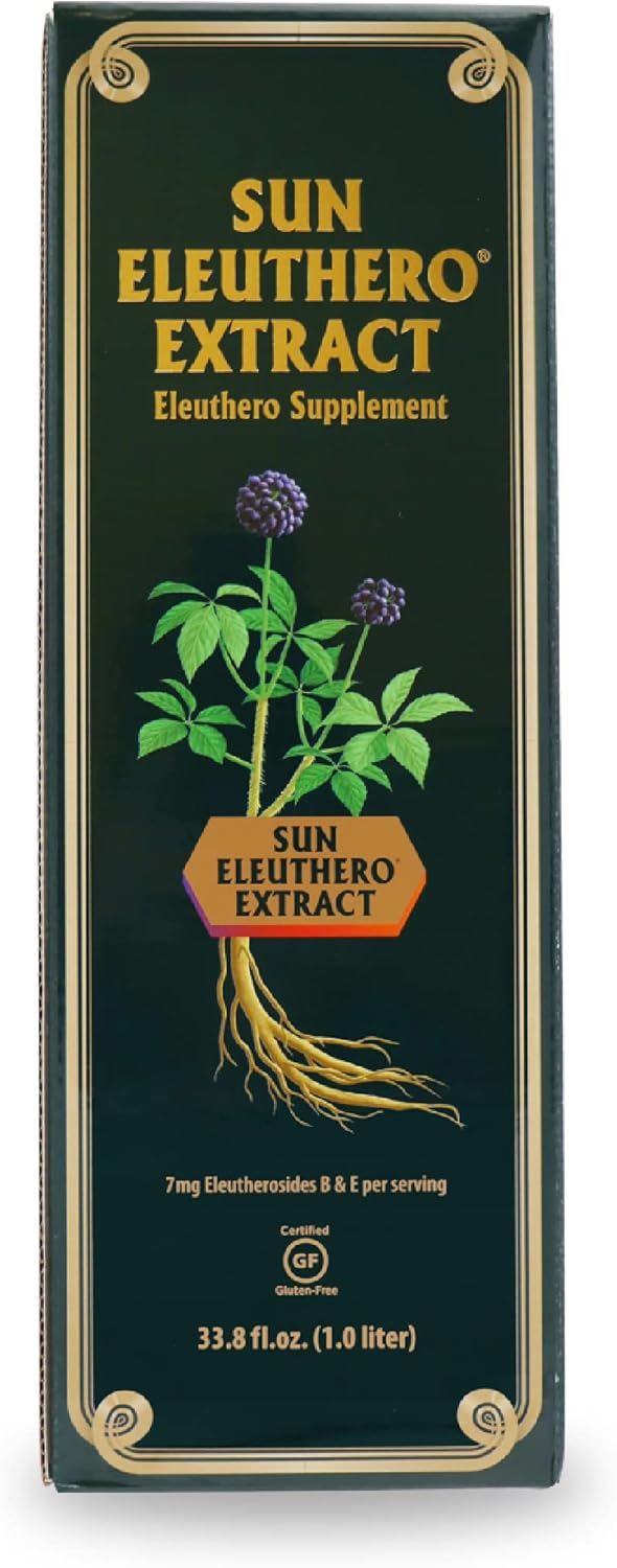 Sun Chlorella Eleuthero Root Extract Drink - Herbal Adaptogen & CGF Superfood - Gluten Free - 33.3oz