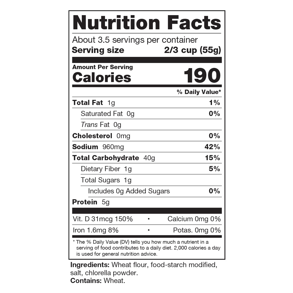 Sun Chlorella Japanese Udon Noodles: Instant Healthy Boost with Green Algae for Soup, Pasta, Stir Fry - Dry, Vegan 7 oz