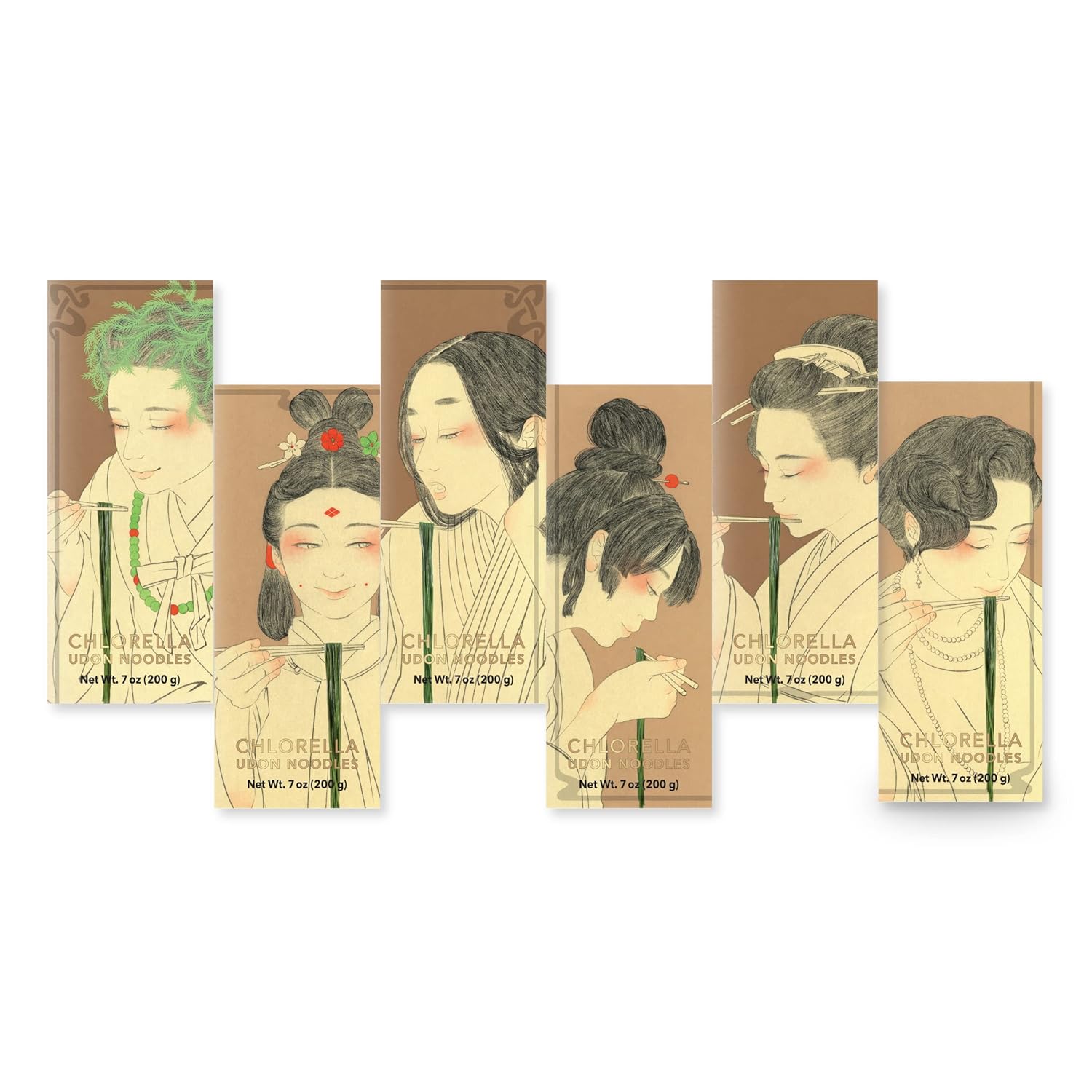 Sun Chlorella Japanese Udon Noodles: Instant Healthy Boost with Green Algae for Soup, Pasta, Stir Fry - Dry, Vegan 7 oz