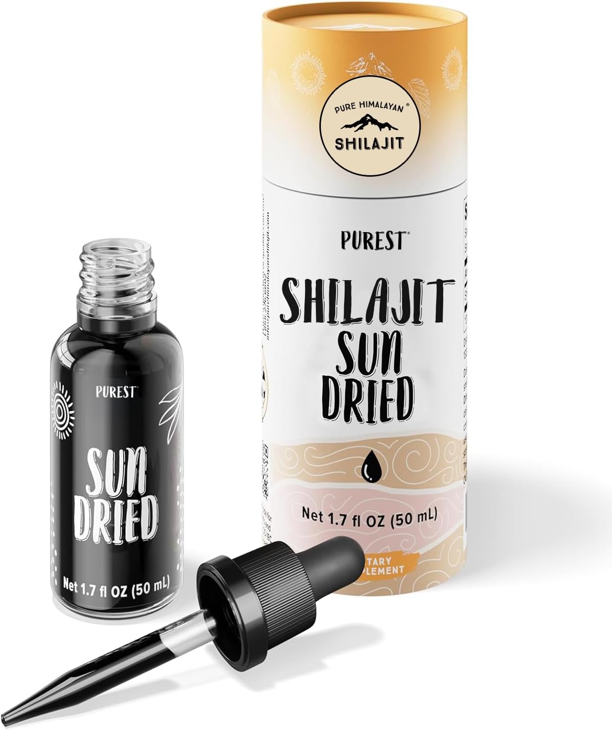 Sun Dried Pure Himalayan Shilajit Liquid Drops - Boost Immunity, Energy, Detox, Anti-Aging - Natural Trace Minerals & Fulvic Acid (50ml)