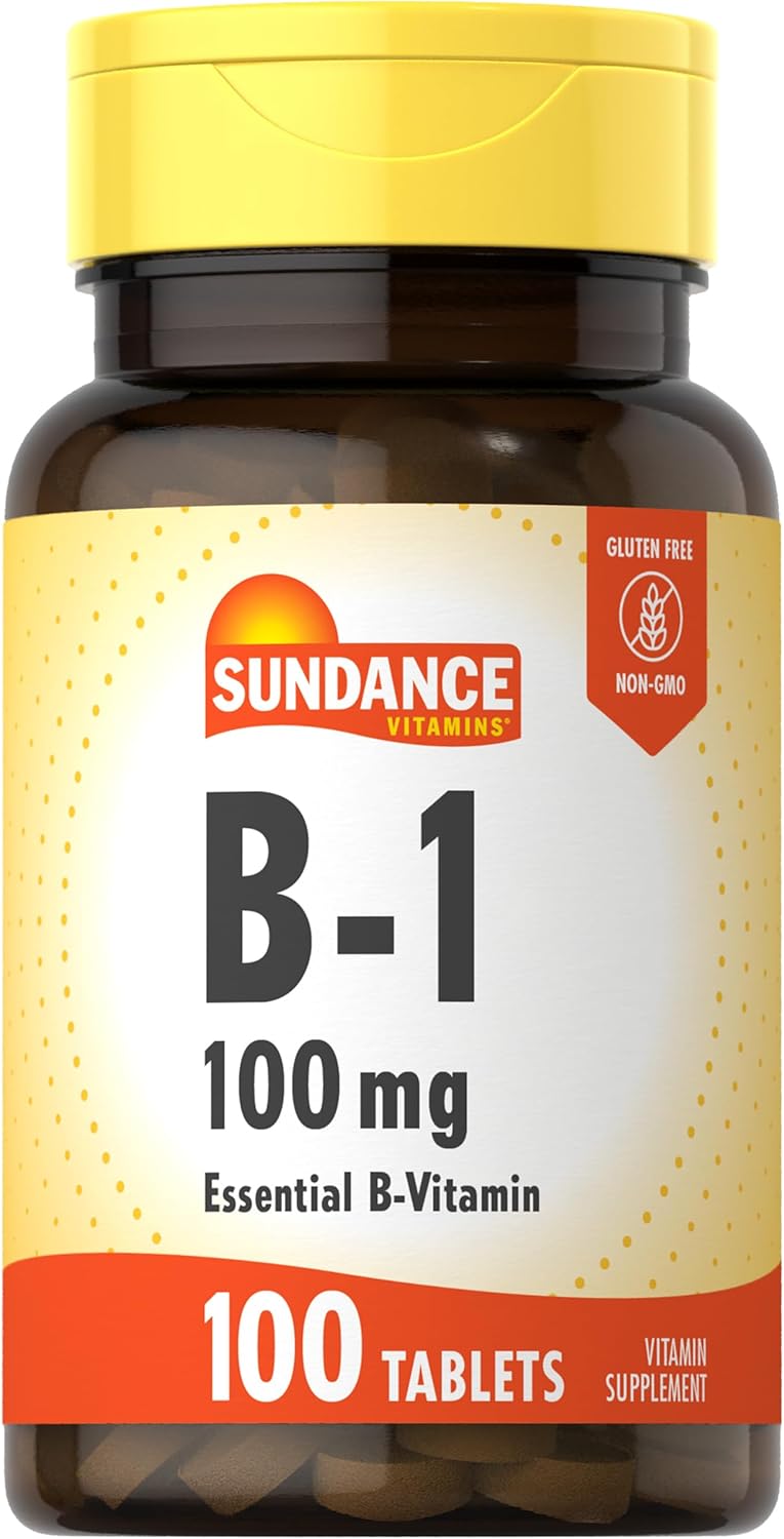 Sundance Vitamin B-1 100mg Tablets - Vegetarian Non-GMO Gluten Free Formula - BoostGo Australia
