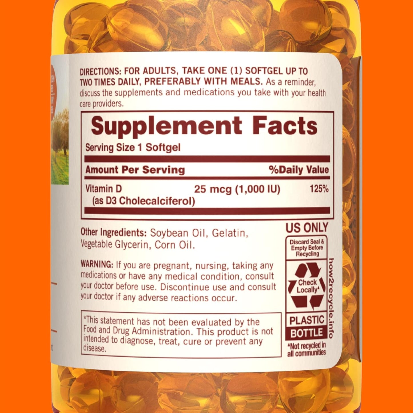 Sundown Vitamin D3 1000 IU Softgels for Bone, Teeth, and Immune Health - 200 Count - BoostGo Australia