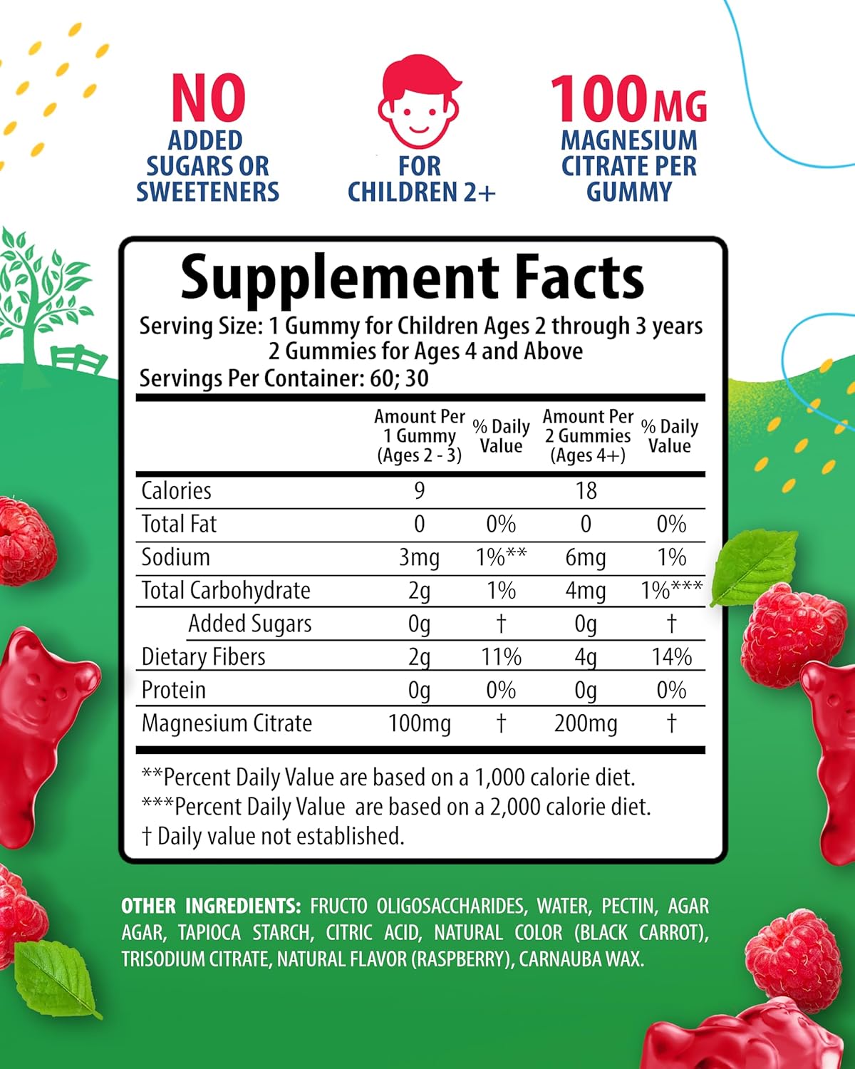 SUNNY SAM Magnesium Citrate Gummies for Mood & Muscle Support - Chewable Supplement for Kids & Adults
