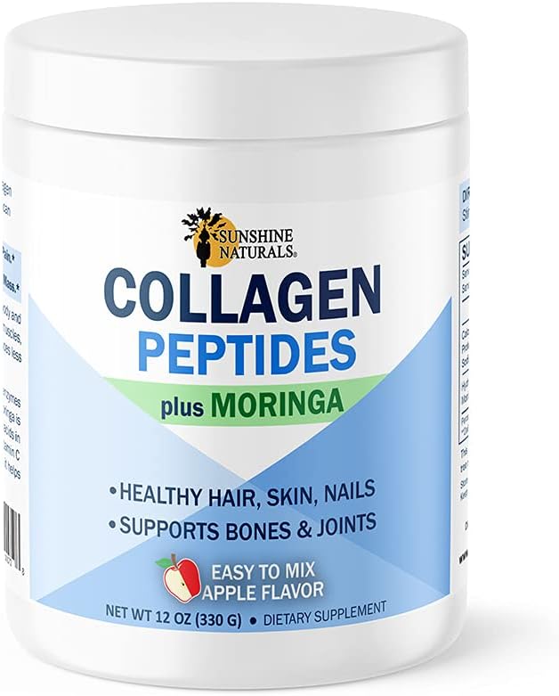 Sunshine Naturals Collagen Peptides: 12 oz Supplement for Hair, Bones, and Skin Health