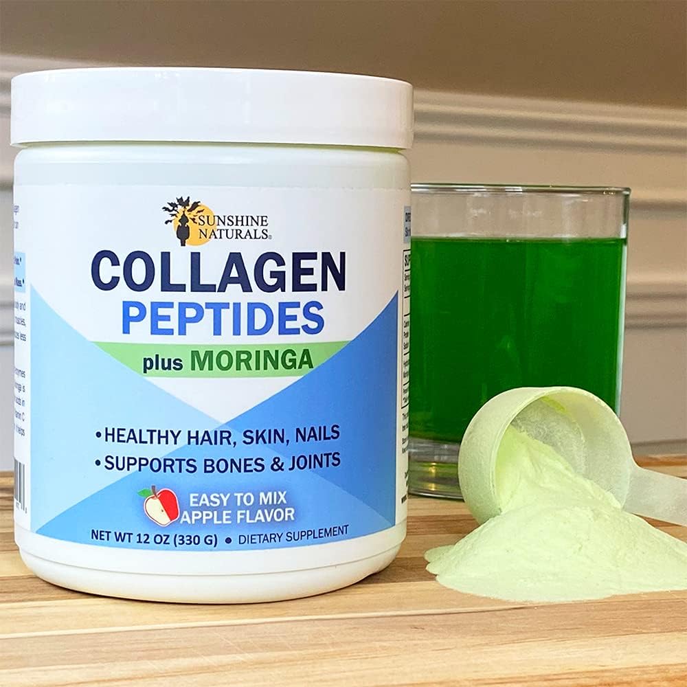 Sunshine Naturals Collagen Peptides: 12 oz Supplement for Hair, Bones, and Skin Health