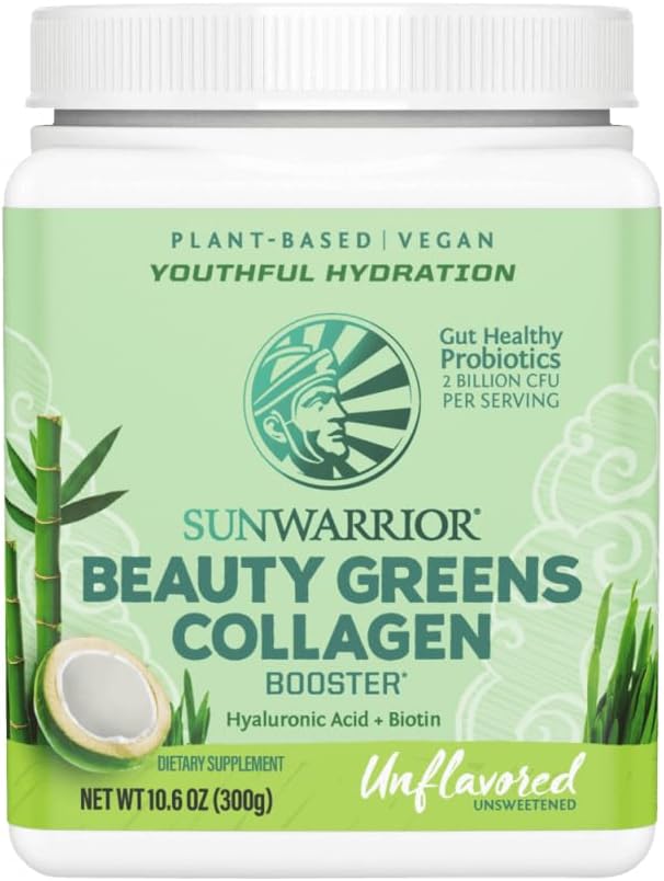 Sunwarrior Beauty Greens Collagen Booster Powder, 10.6 oz - Unflavored