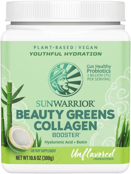 Sunwarrior Beauty Greens Collagen Booster Powder, 10.6 oz - Unflavored