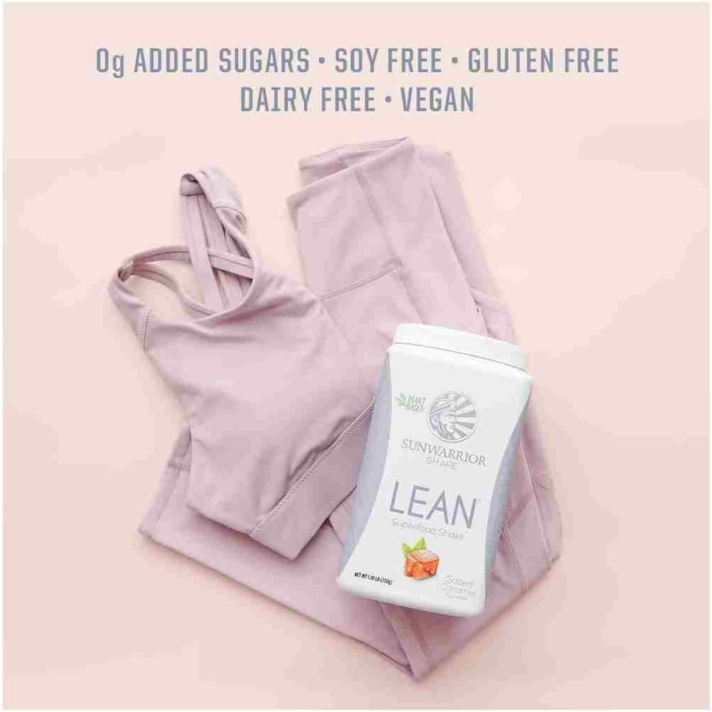 Sunwarrior Shape Lean Vegan Protein Superfood Shake Meal Replacement - Organic, Gluten-Free, Non-GMO, Dairy-Free, Sugar-Free, Low Carb Plant-Based Protein Powder in Caramel Flavor - 20 Servings