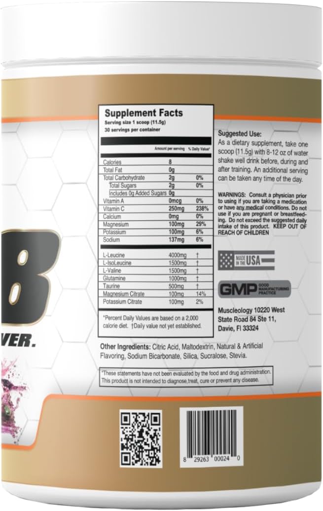 Super 8 High Performance BCAA, Electrolyte & Glutamine Blend - Post-Workout Supplement for Recovery and Muscle Building (Maracuya)