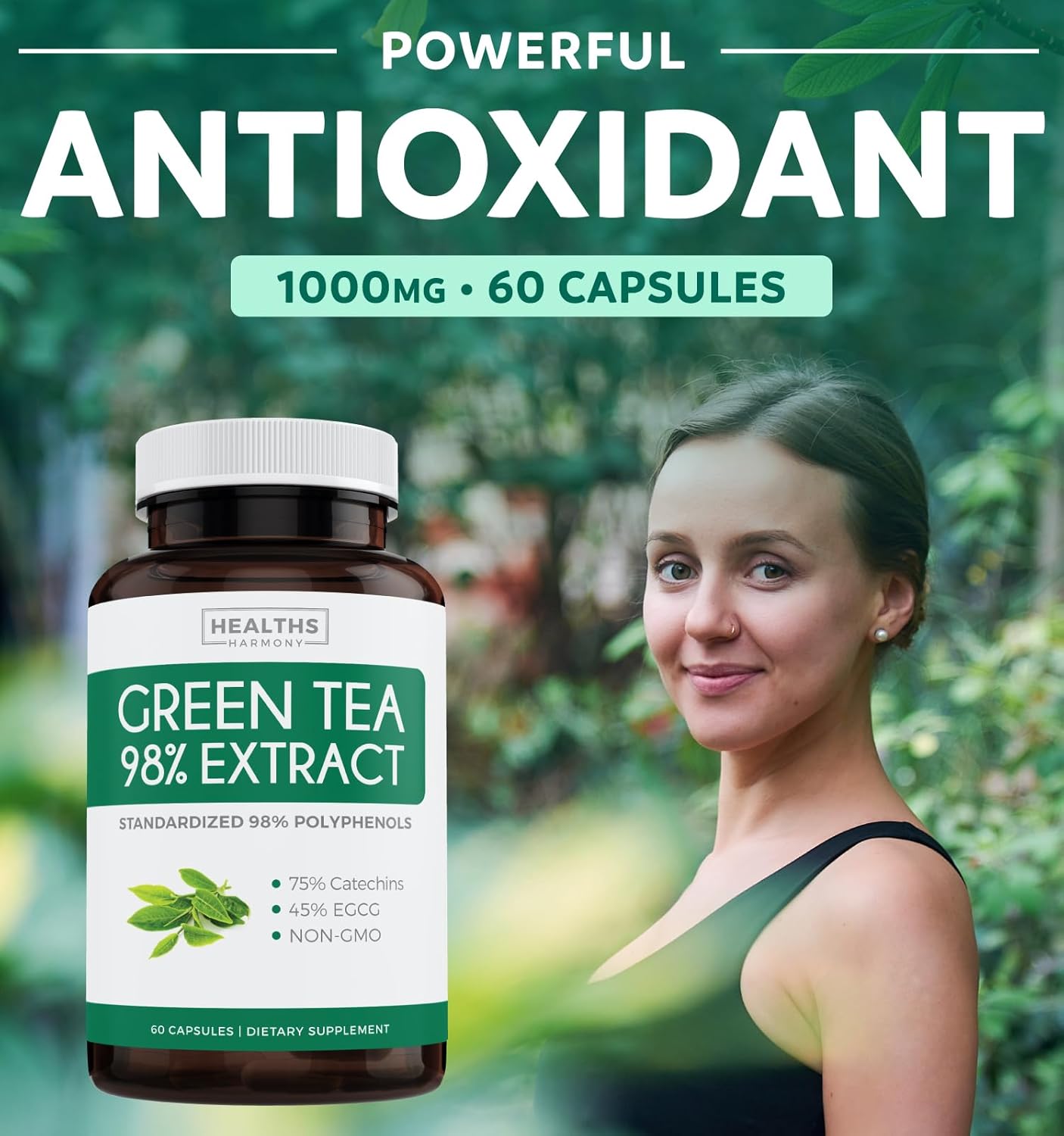 Super Antioxidant Green Fusion - Antioxidants & Green Tea Extract - 1-Month Supply - Powerful Daily Blend (120 Caps) + EGCG Polyphenol Catechins (60 Caps)