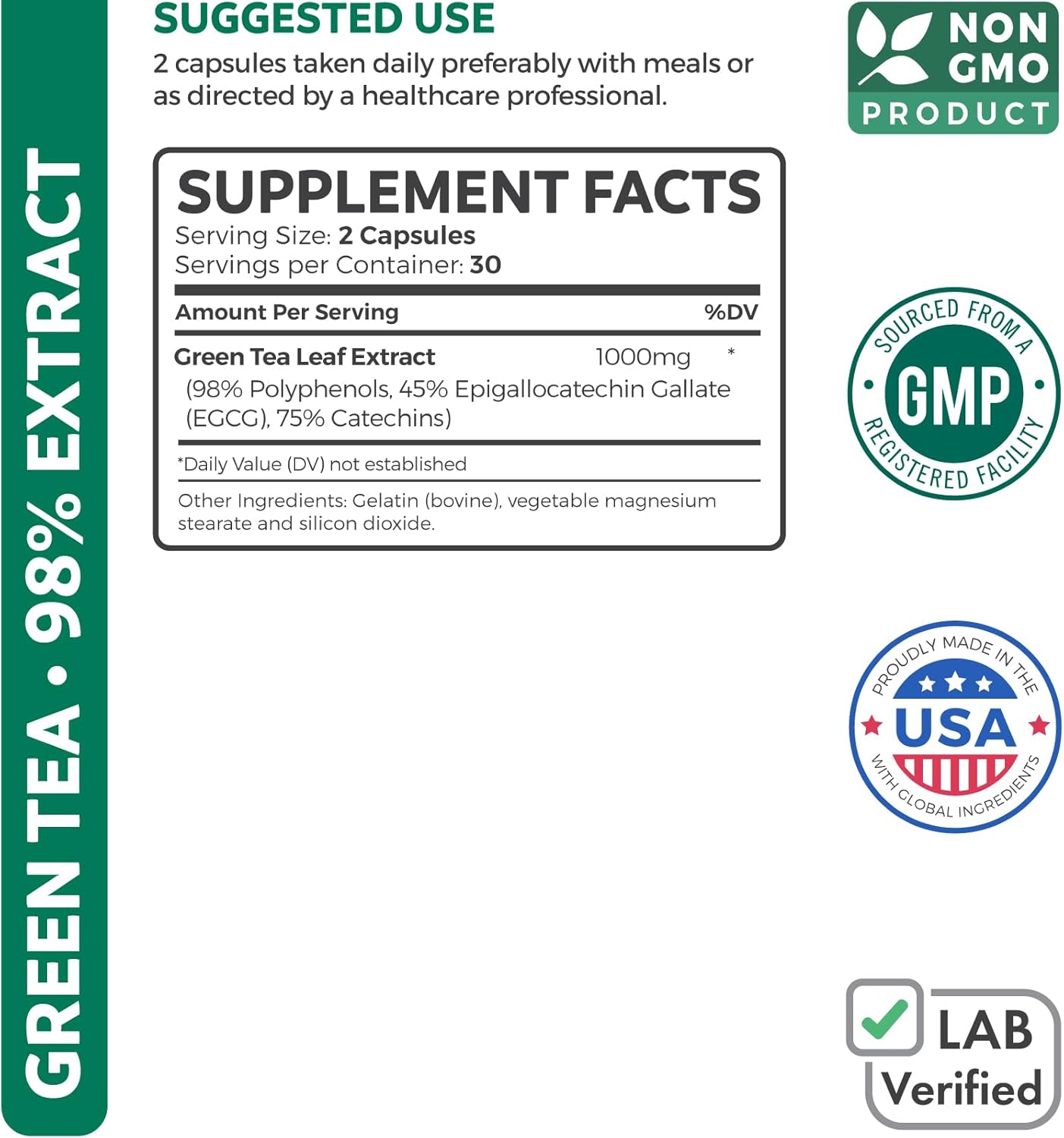 Super Antioxidant Green Fusion - Antioxidants & Green Tea Extract - 1-Month Supply - Powerful Daily Blend (120 Caps) + EGCG Polyphenol Catechins (60 Caps)