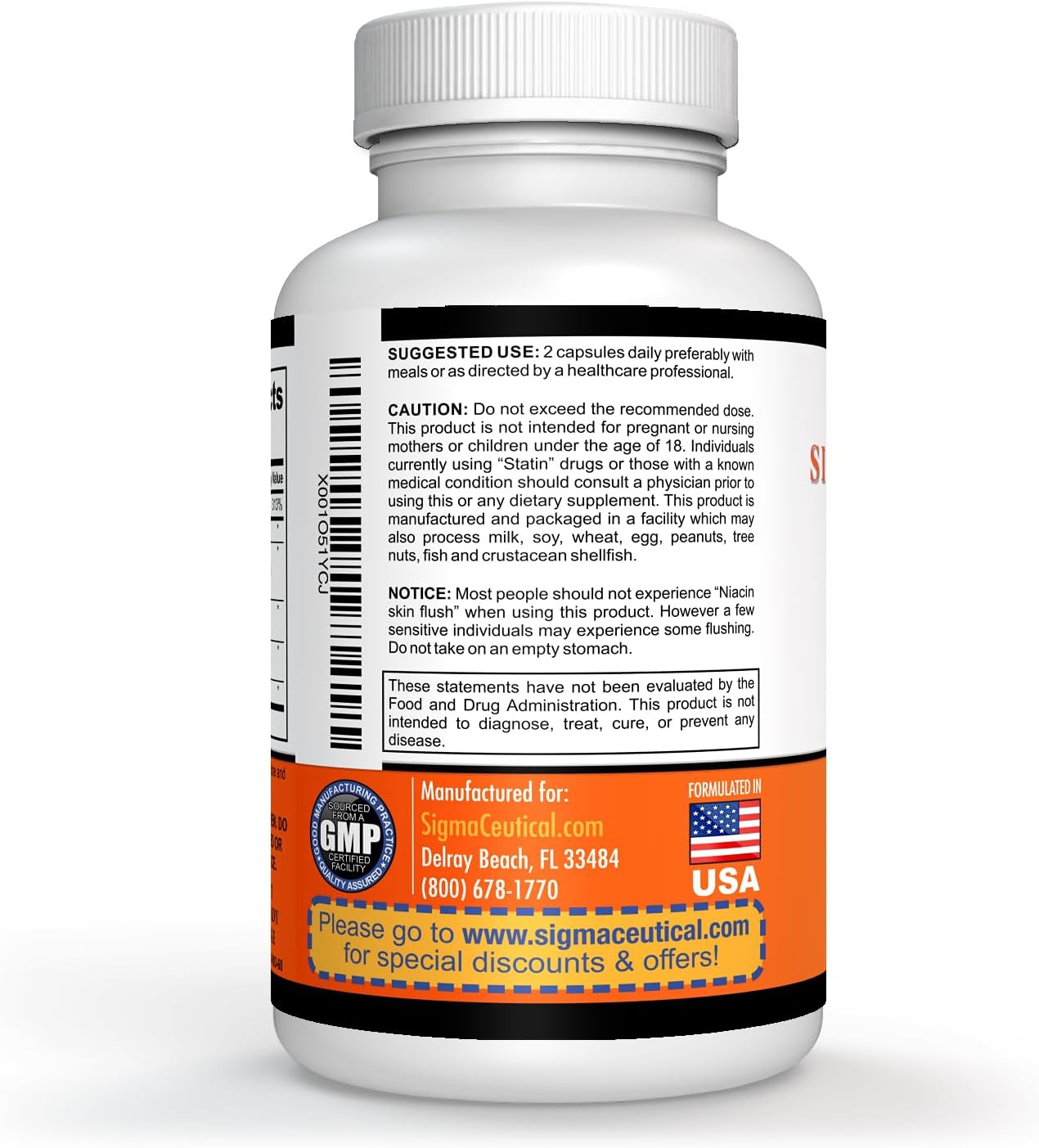 Super Antioxidant Supplement with Niacin, Beta Sitosterol, Policosanol, Plant Sterols, Garlic, Cayenne, Goji Berry, Acai Berry, Mangosteen, Resveratrol, Pomegranate, Noni for Heart Health